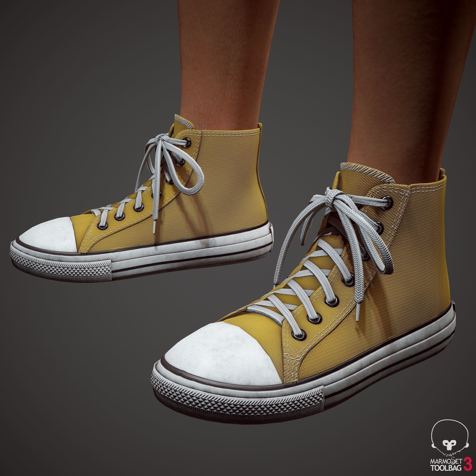 Teenage girl in shorts  Low-poly 3D model_80