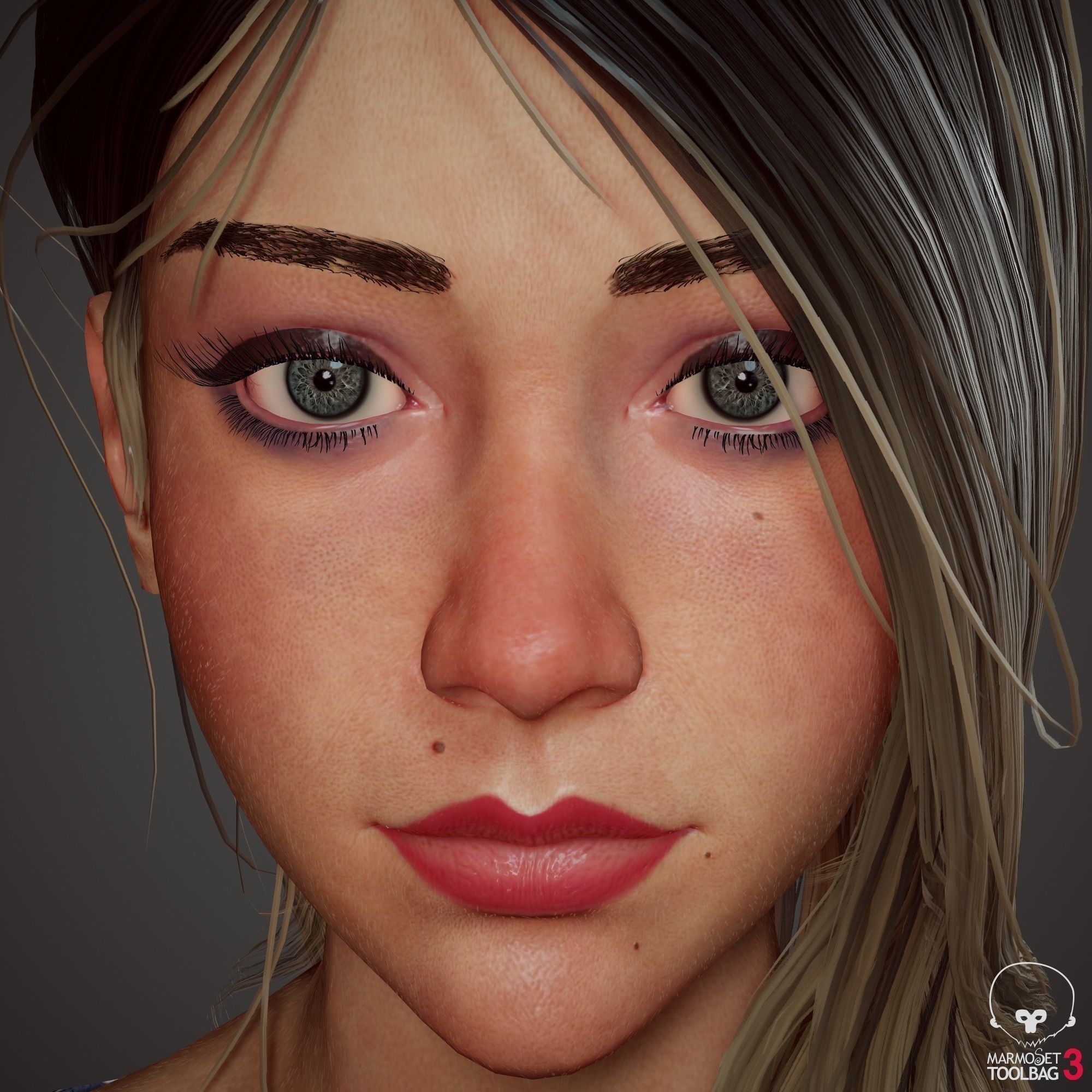 Teenage girl in shorts  Low-poly 3D model_66