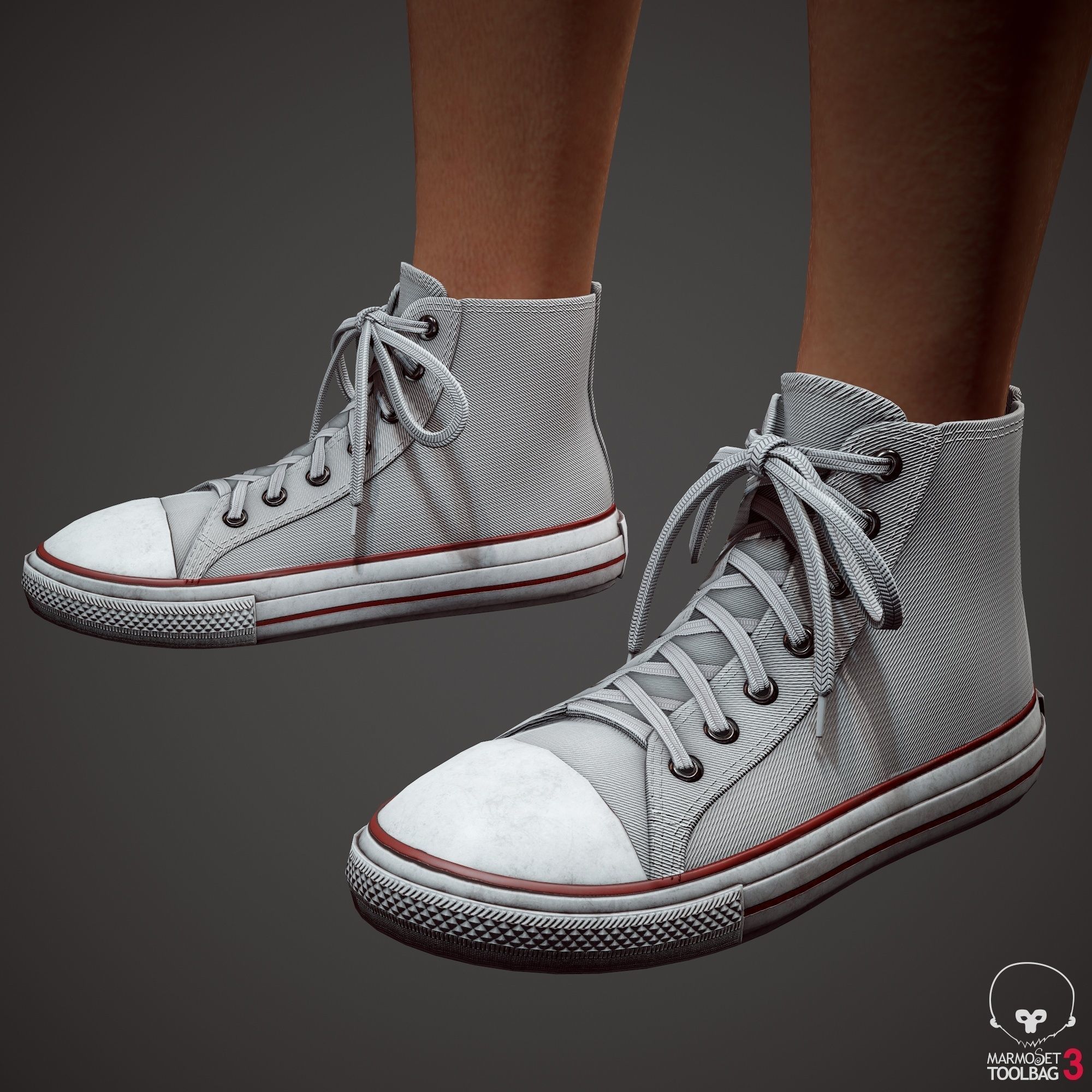 Teenage girl in shorts  Low-poly 3D model_79