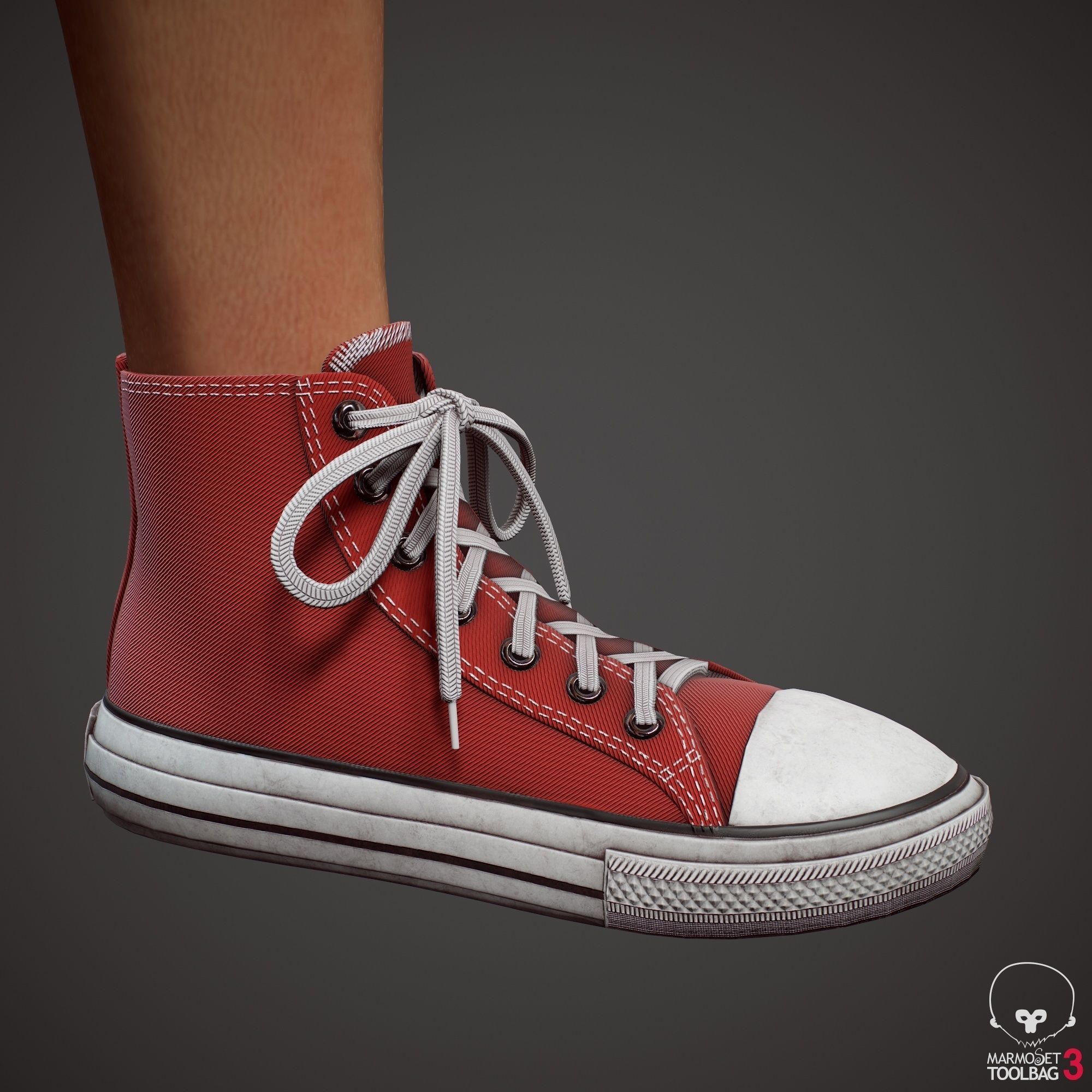 Teenage girl in shorts  Low-poly 3D model_48