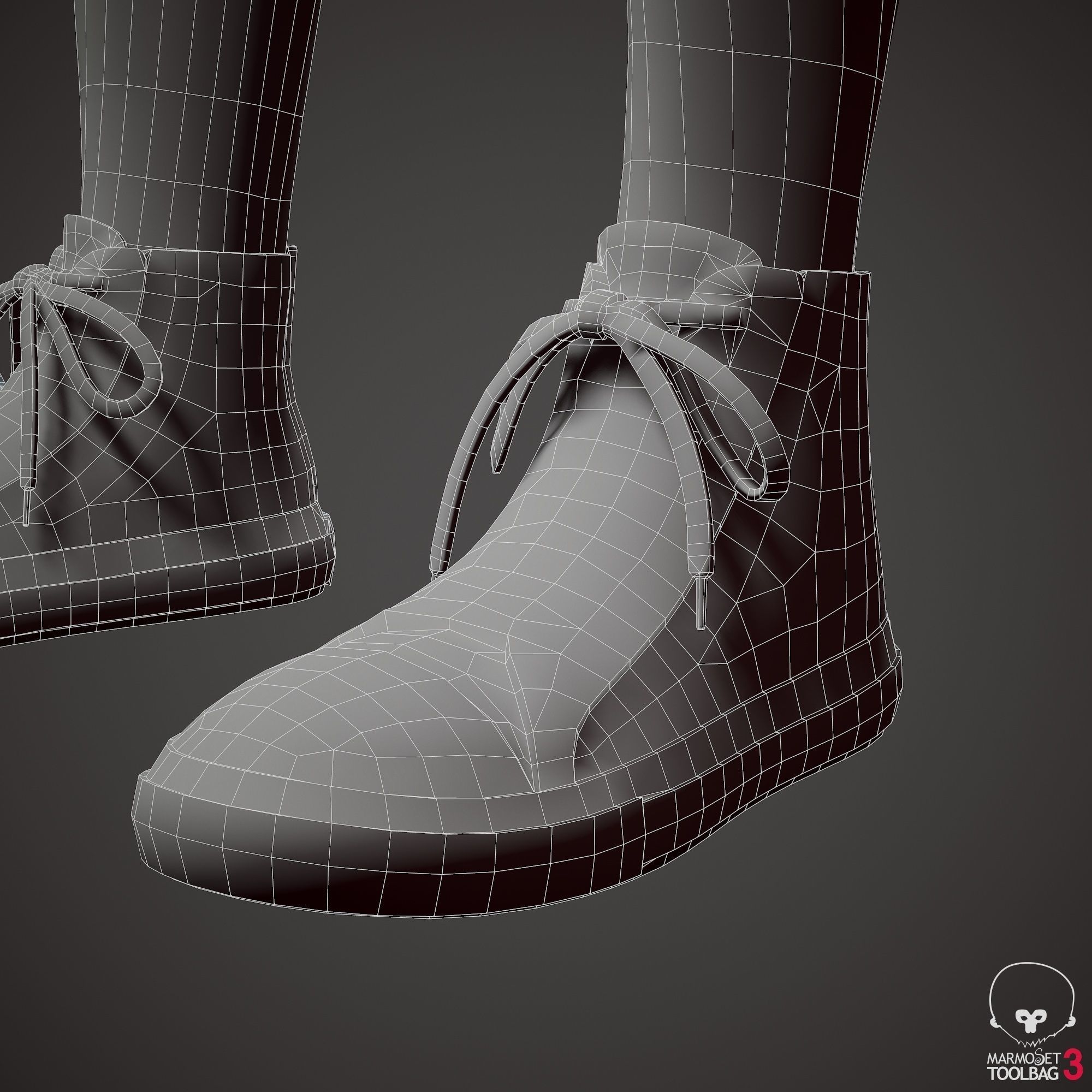 Teenage girl in shorts  Low-poly 3D model_58