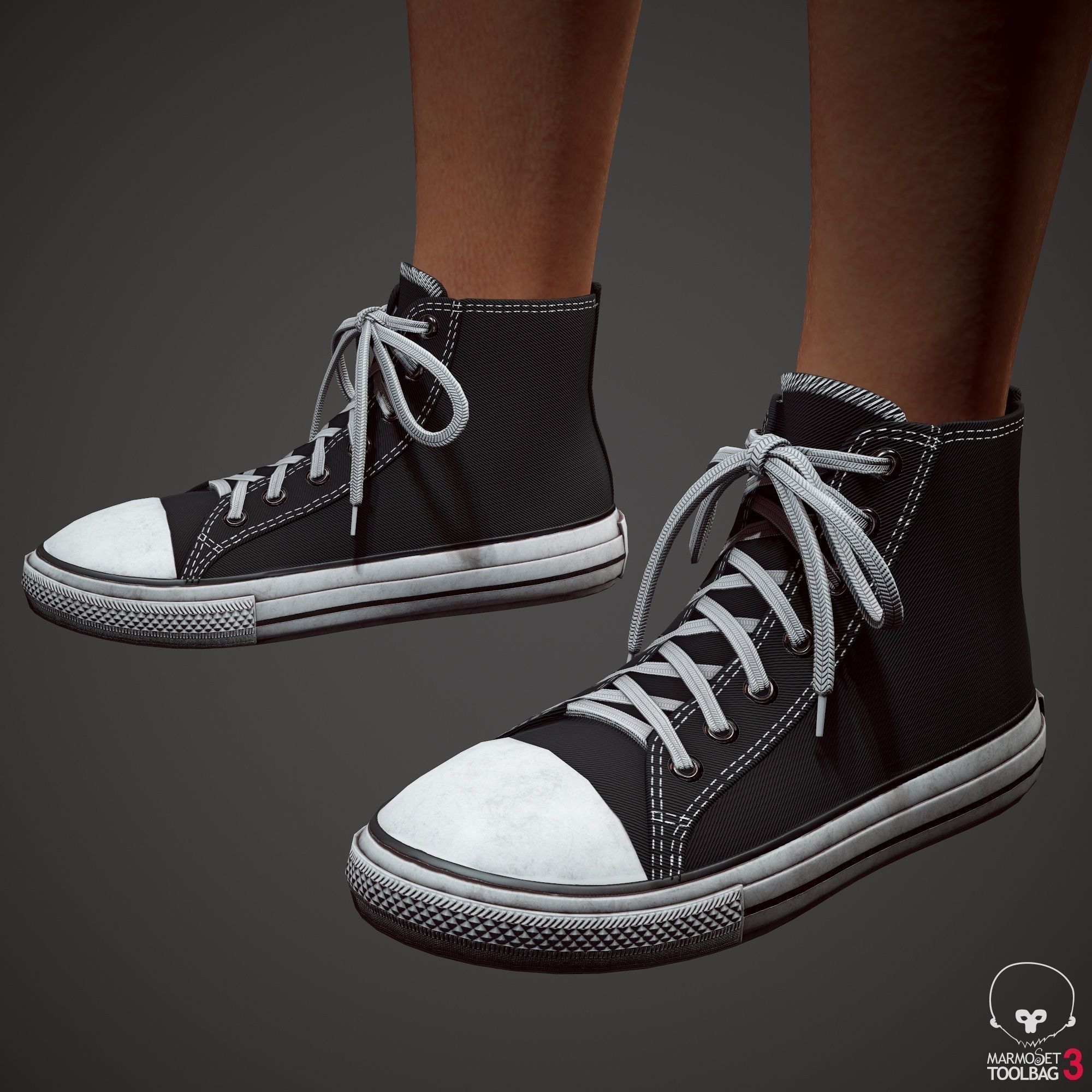 Teenage girl in shorts  Low-poly 3D model_77