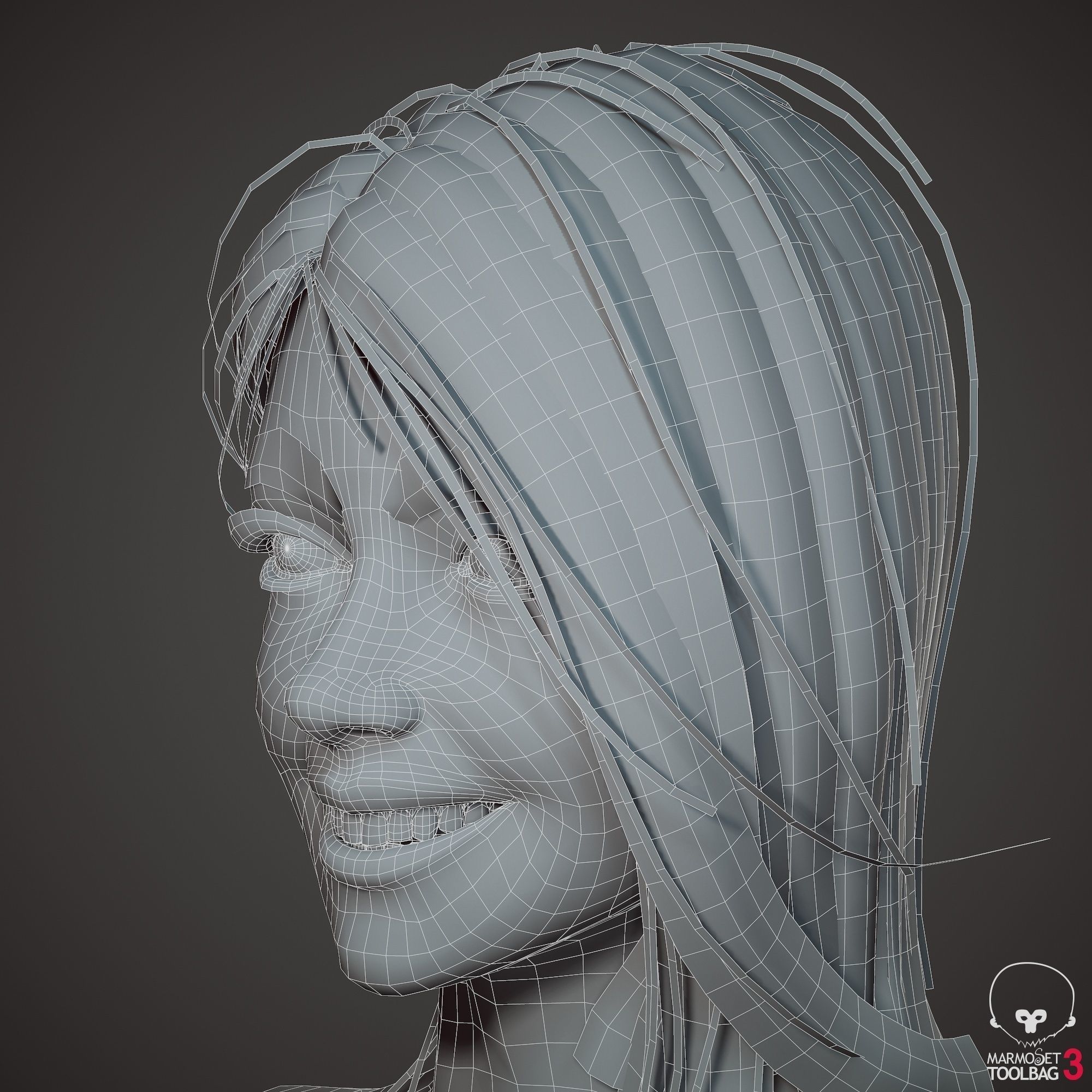 Teenage girl in shorts  Low-poly 3D model_57