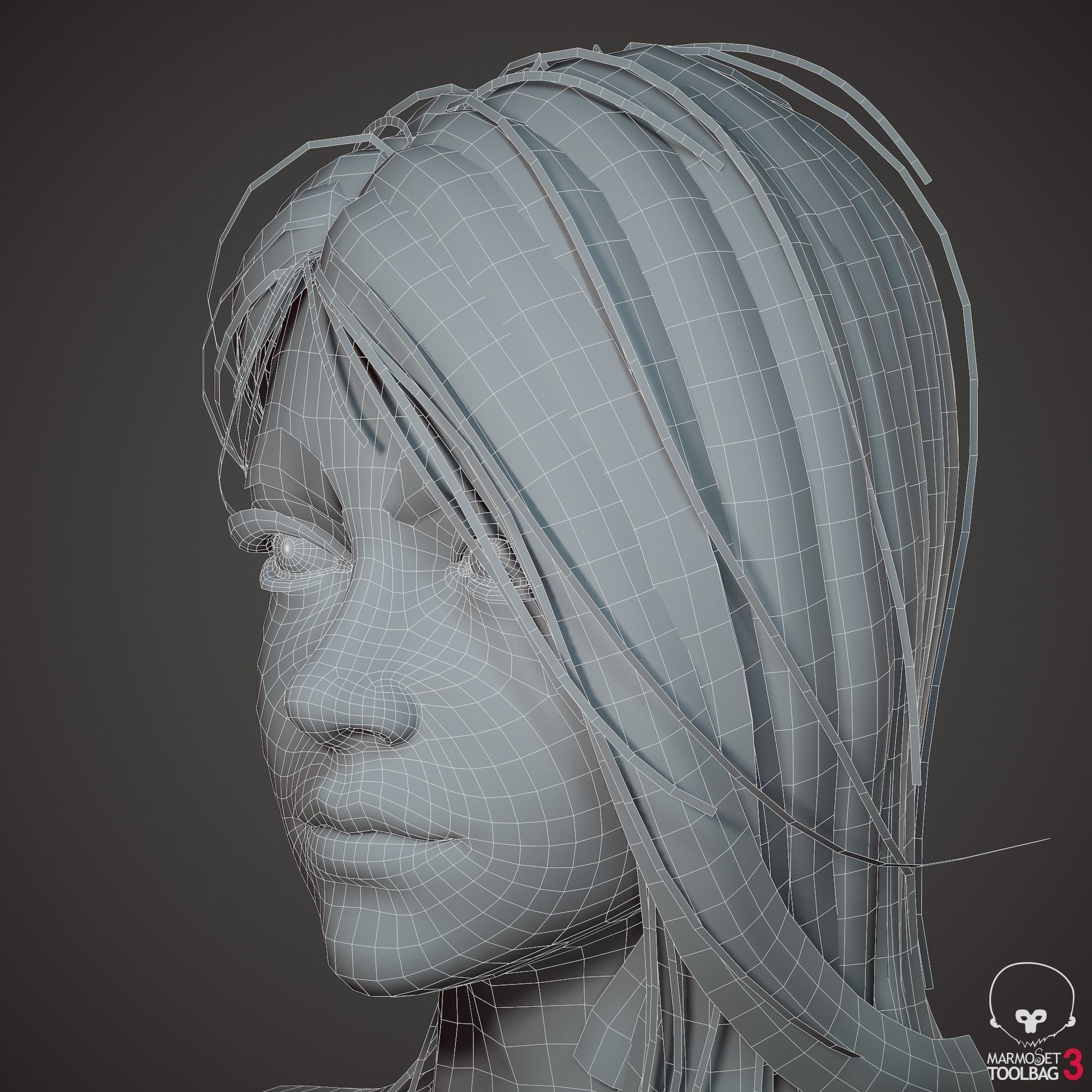 Teenage girl in shorts  Low-poly 3D model_56