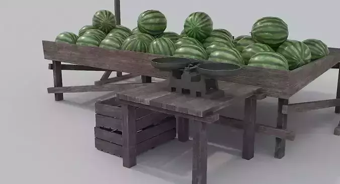 Watermelon Market Low-poly 3D model