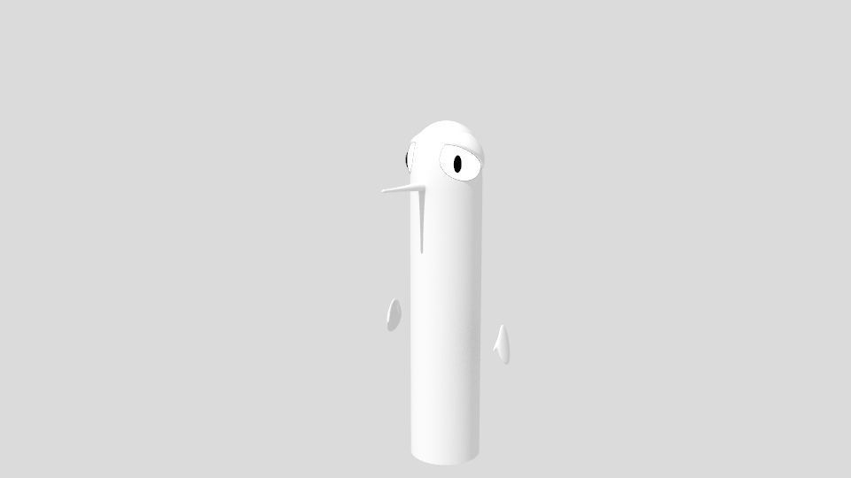 Ghost bird Low-poly 3D model_1