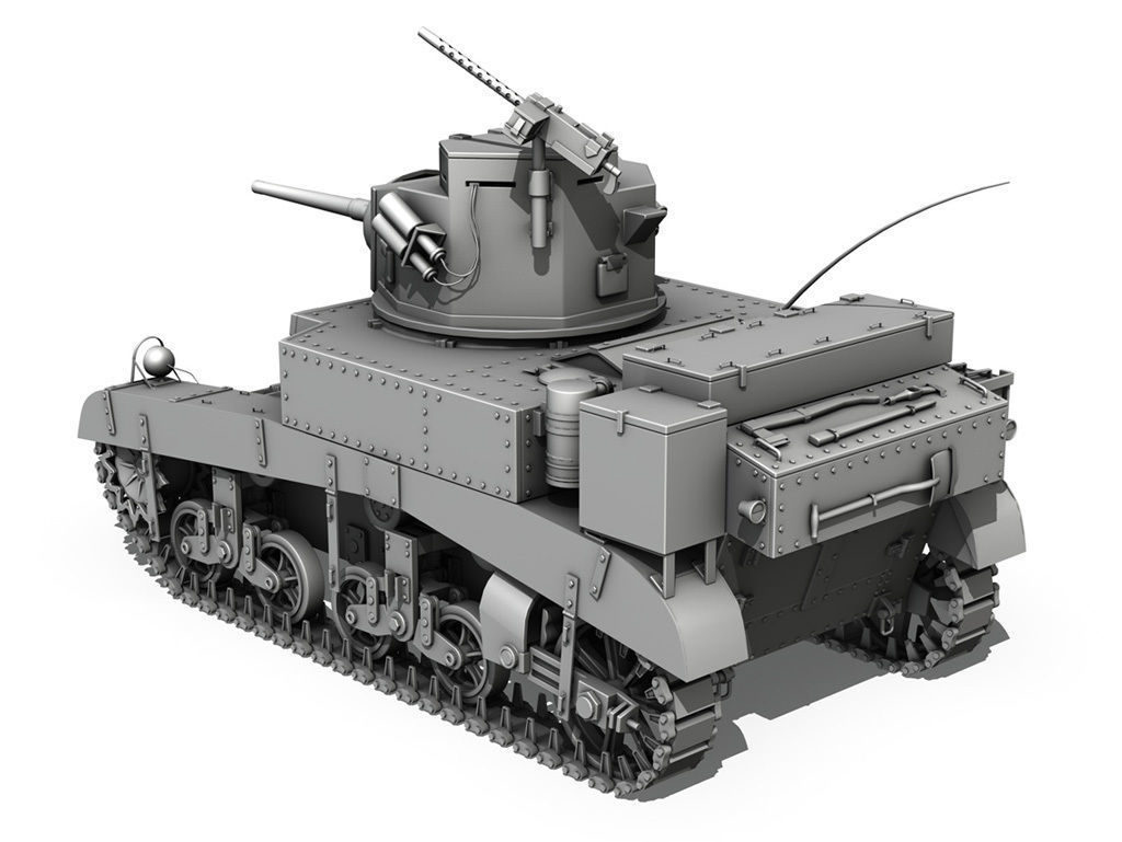 M3 Light Tank Honey 3D model_2