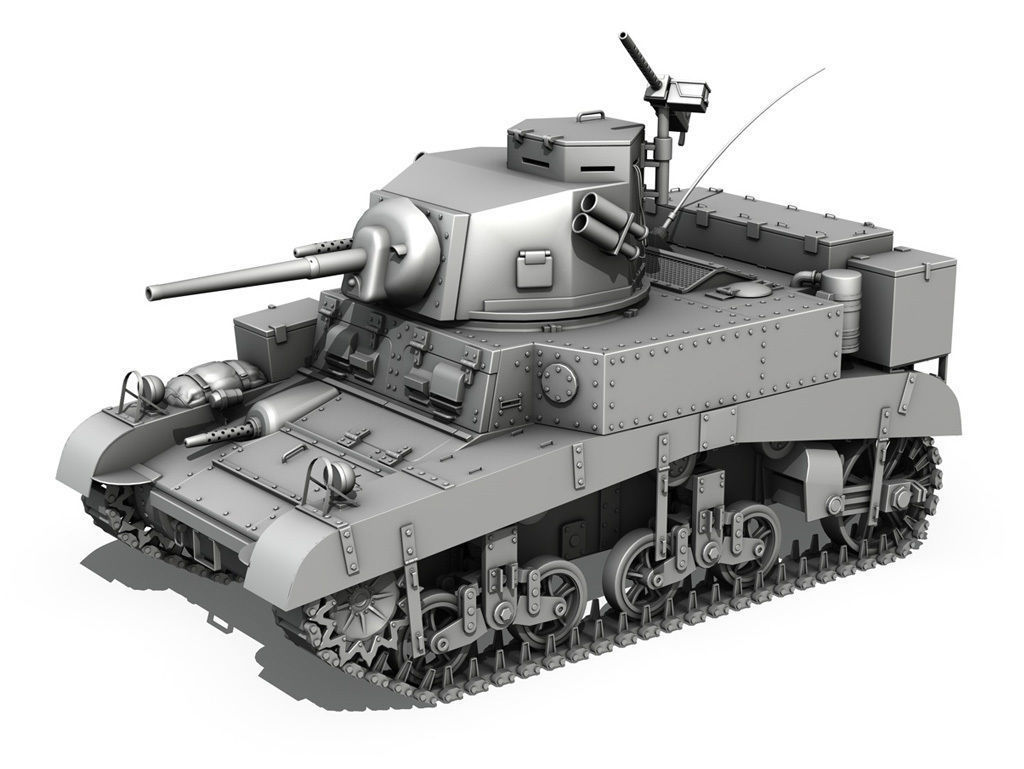 M3 Light Tank Honey 3D model_1
