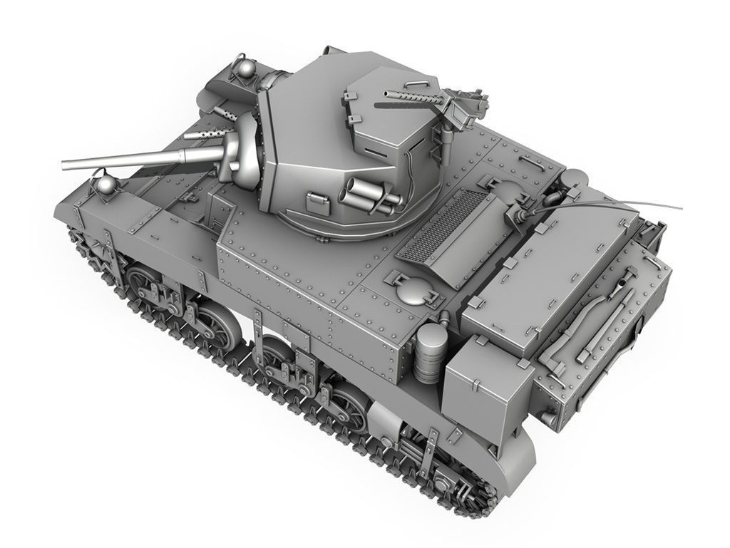 M3 Light Tank Honey 3D model_3