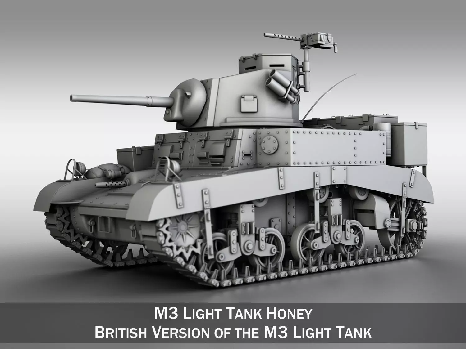 M3 Light Tank Honey 3D model_0