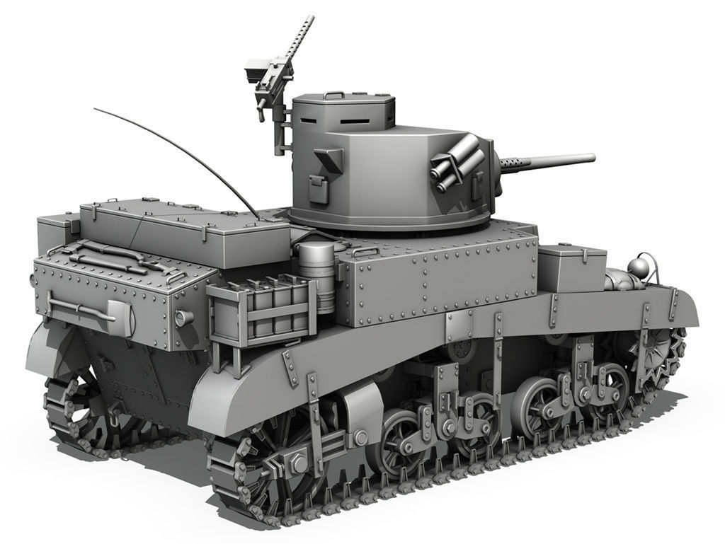 M3 Light Tank Honey 3D model_4
