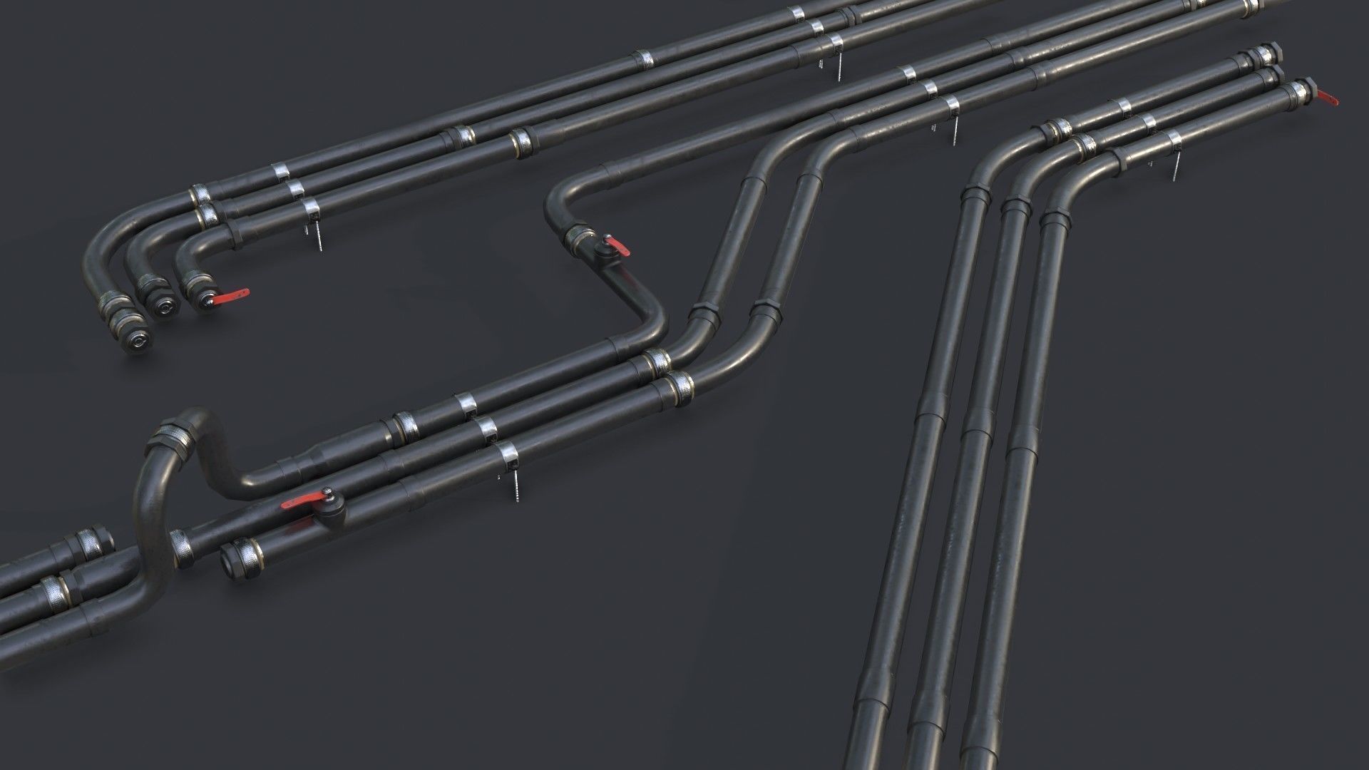 Modular Pipes - PVC Low-poly 3D model_17