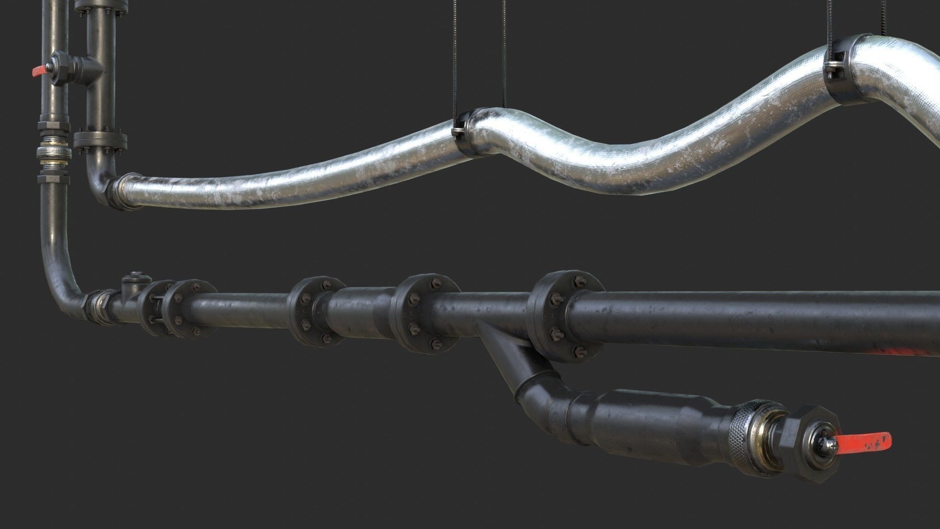 Modular Pipes - PVC Low-poly 3D model_16