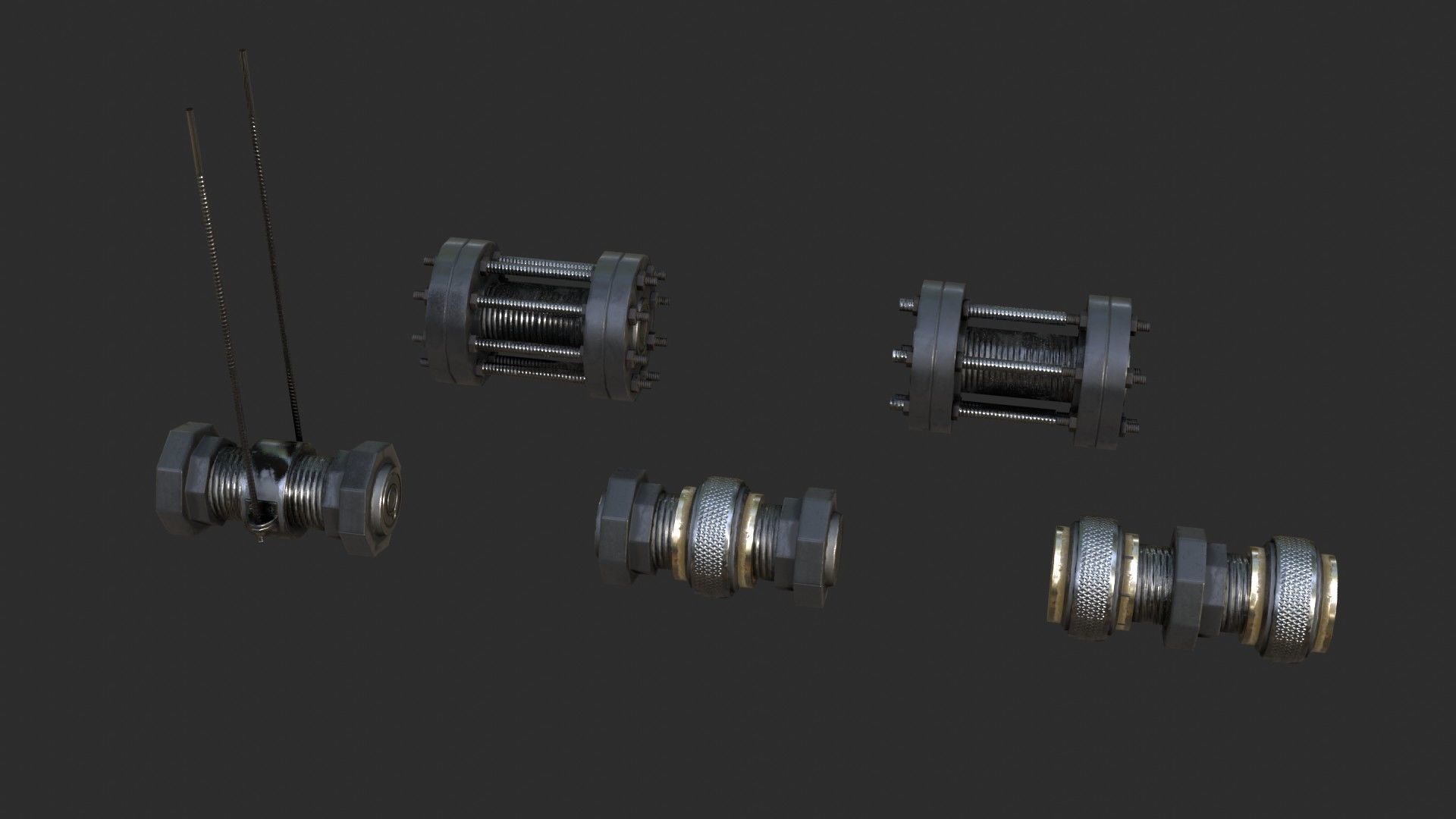 Modular Pipes - PVC Low-poly 3D model_13