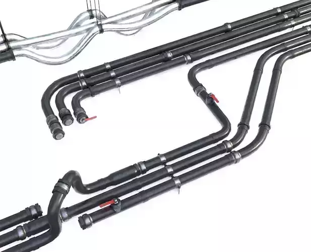 Modular Pipes - PVC Low-poly 3D model