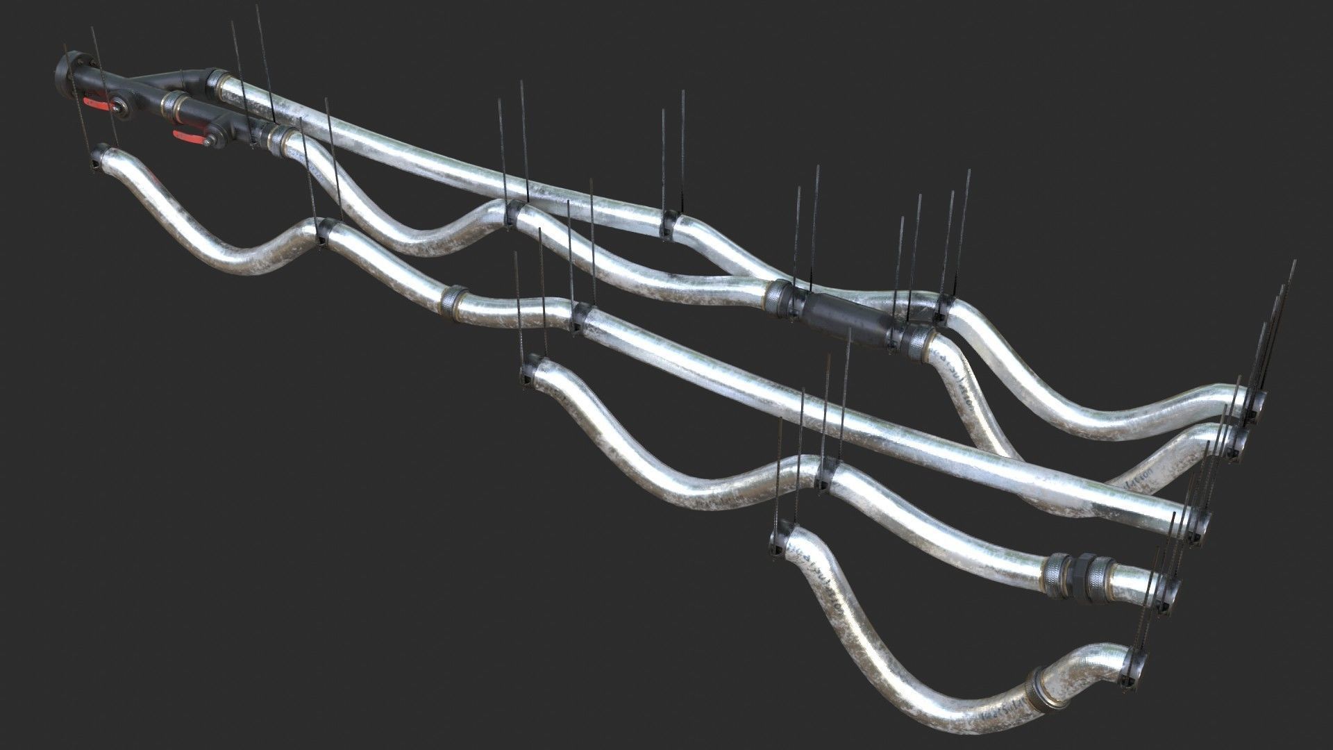 Modular Pipes - PVC Low-poly 3D model_9