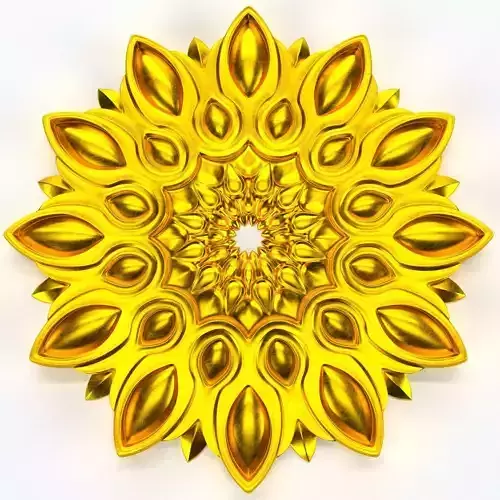 Decorative carving rosette mandala