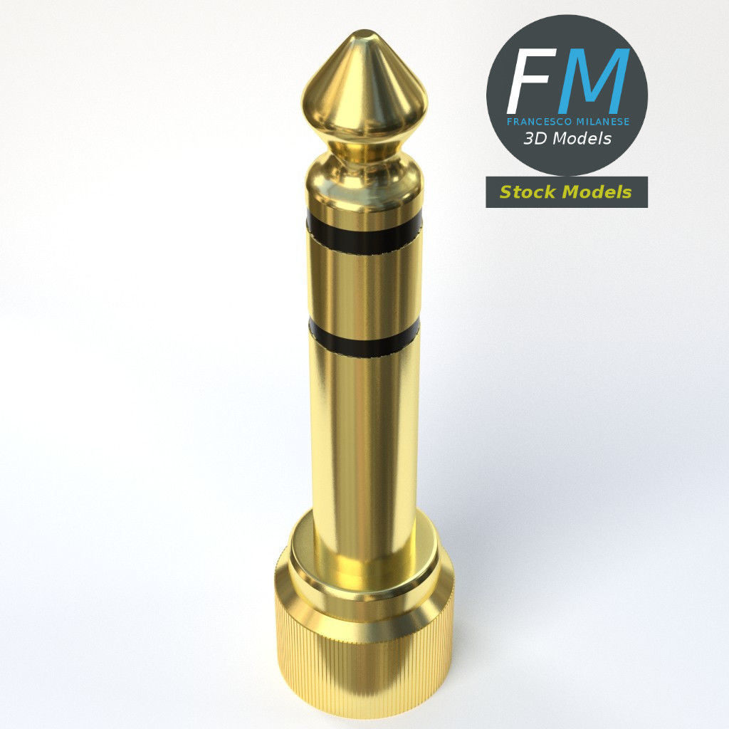 Jack plug adapter 3D model_5