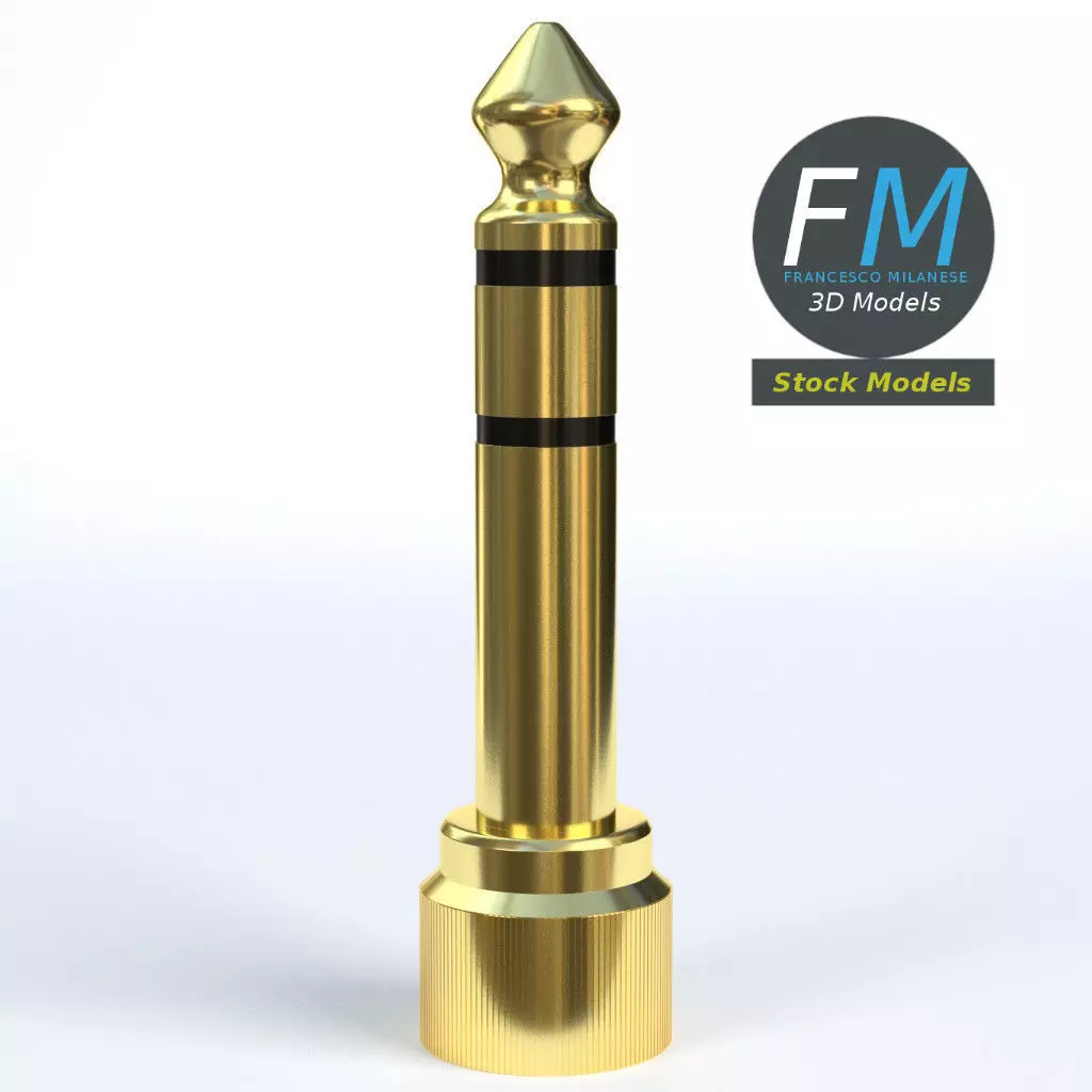 Jack plug adapter 3D model_0