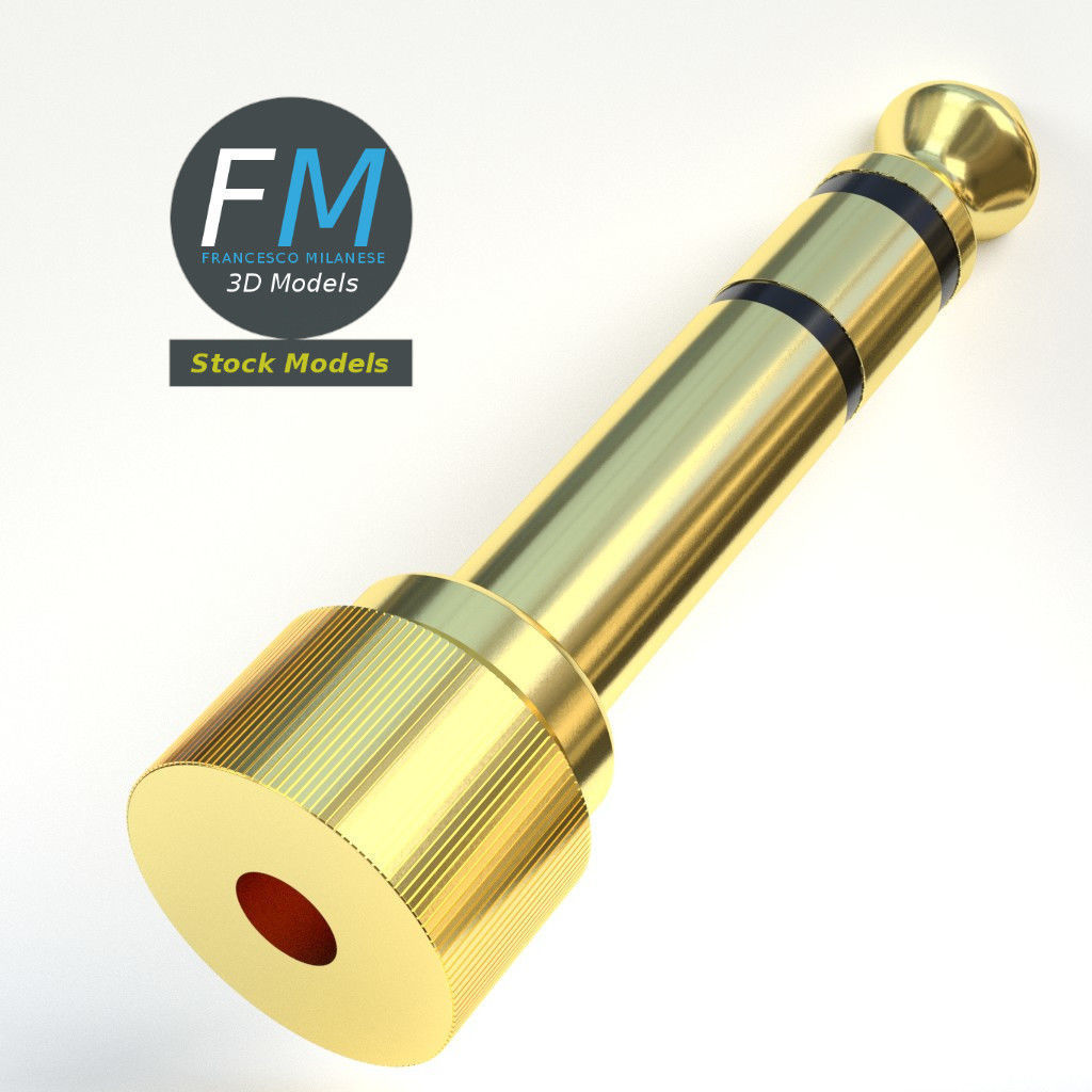 Jack plug adapter 3D model_4