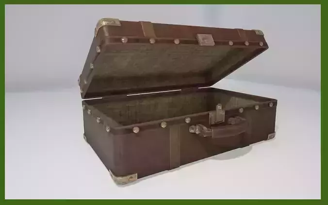 Suitcase 1 vintage trunk Free 3D model