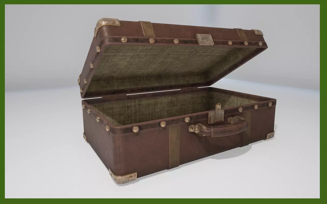 Suitcase 1 vintage trunk Free 3D model_0