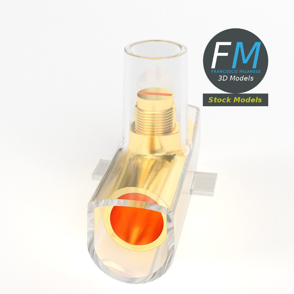 Unipolar screw terminal 3D model_2