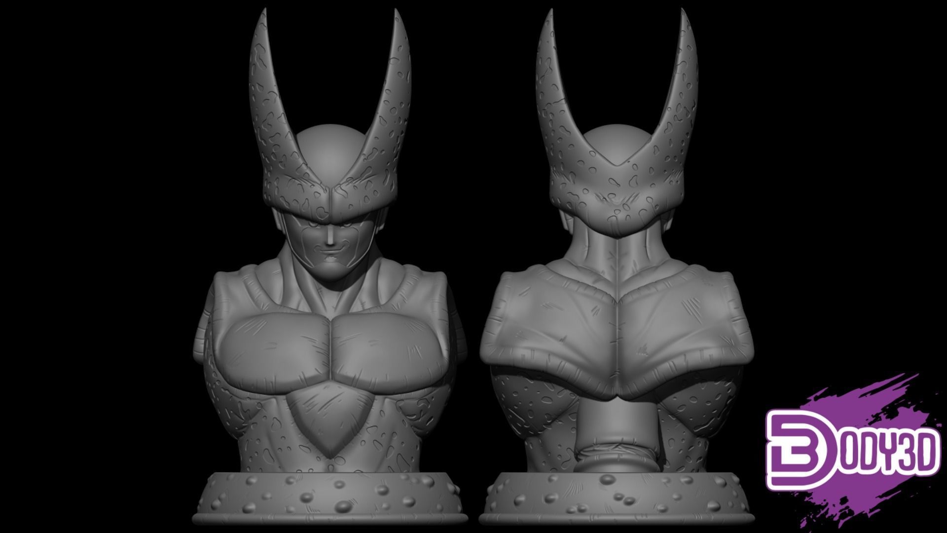 Cell Bust 1-1 Scale - Dragon Ball 3D print model_2
