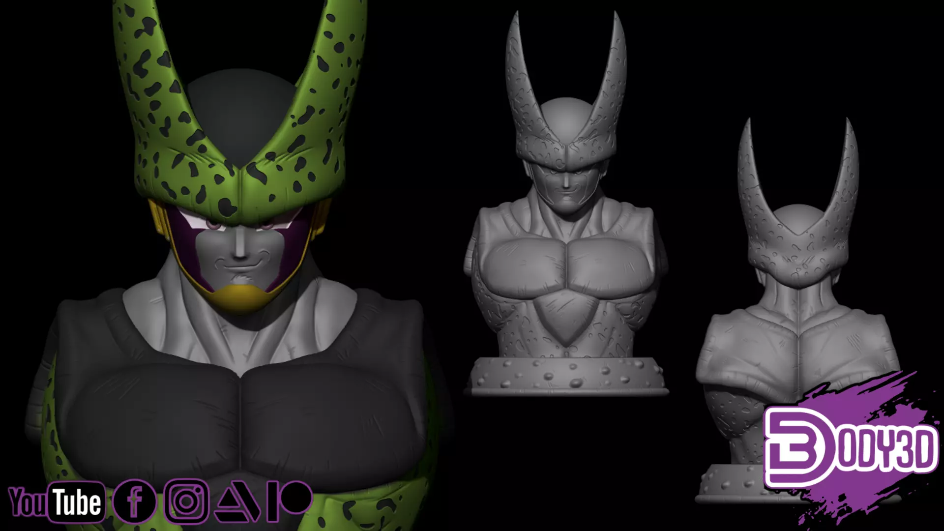 Cell Bust 1-1 Scale - Dragon Ball 3D print model_0