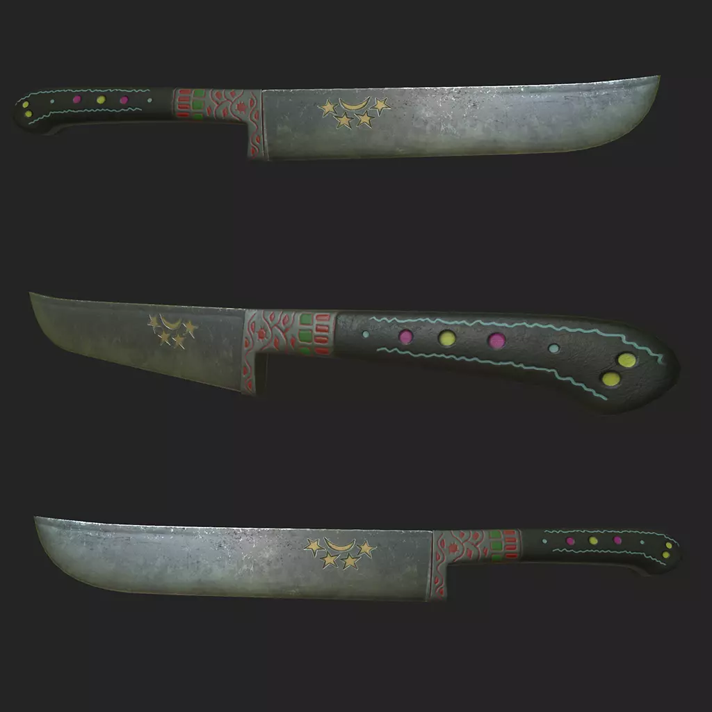 Knife Tatar Free low-poly 3D model