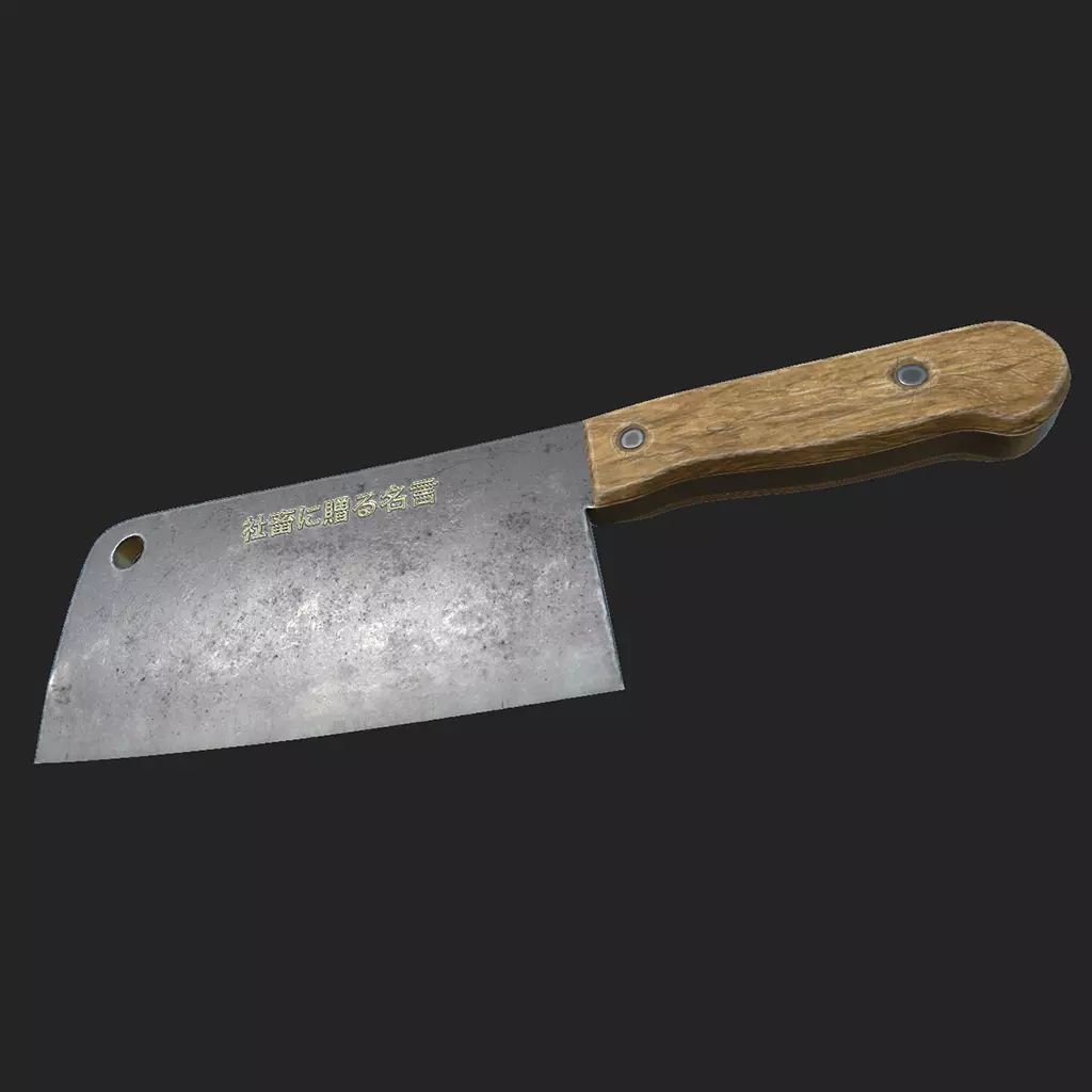 Cleaver kitchen knife Free low-poly 3D model