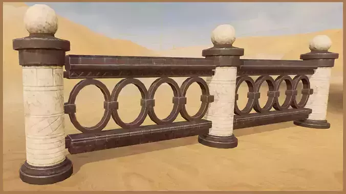 Fence KIT Free low-poly 3D model