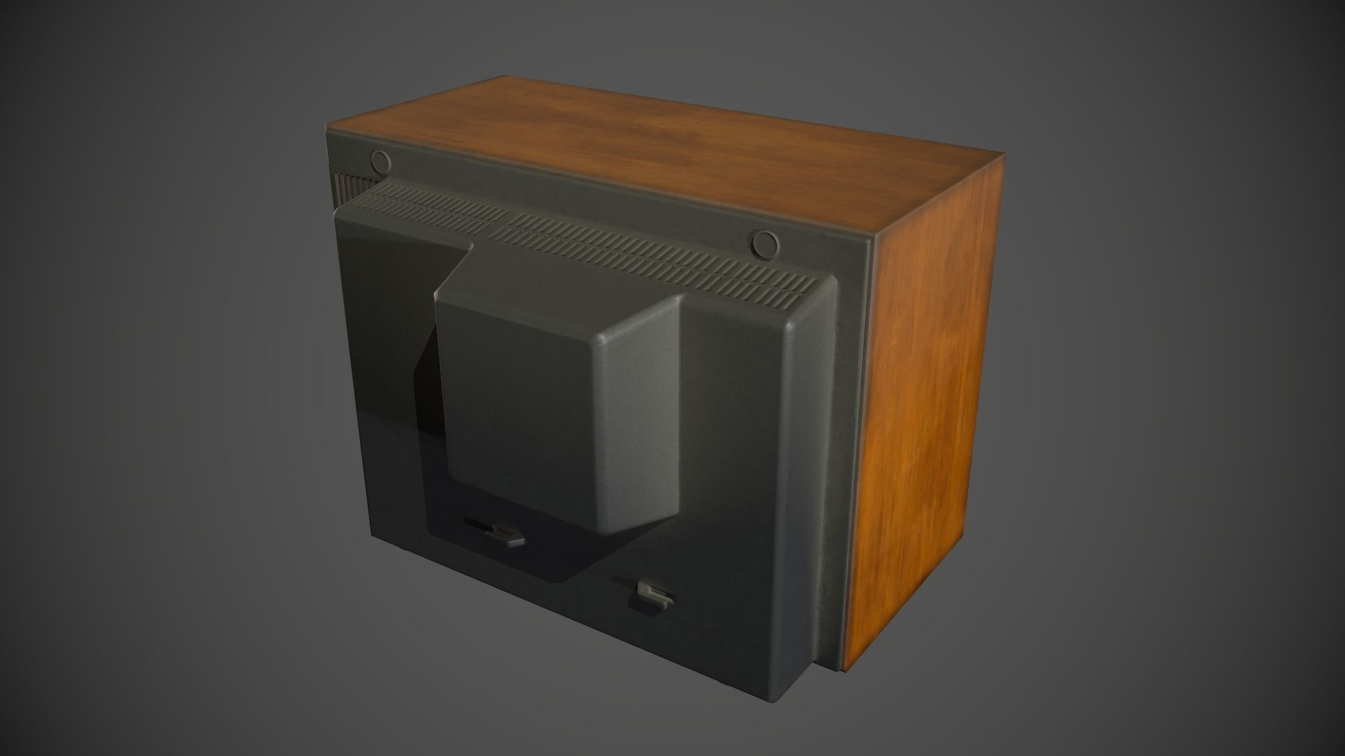 TV Old Retro Low-poly 3D model_3