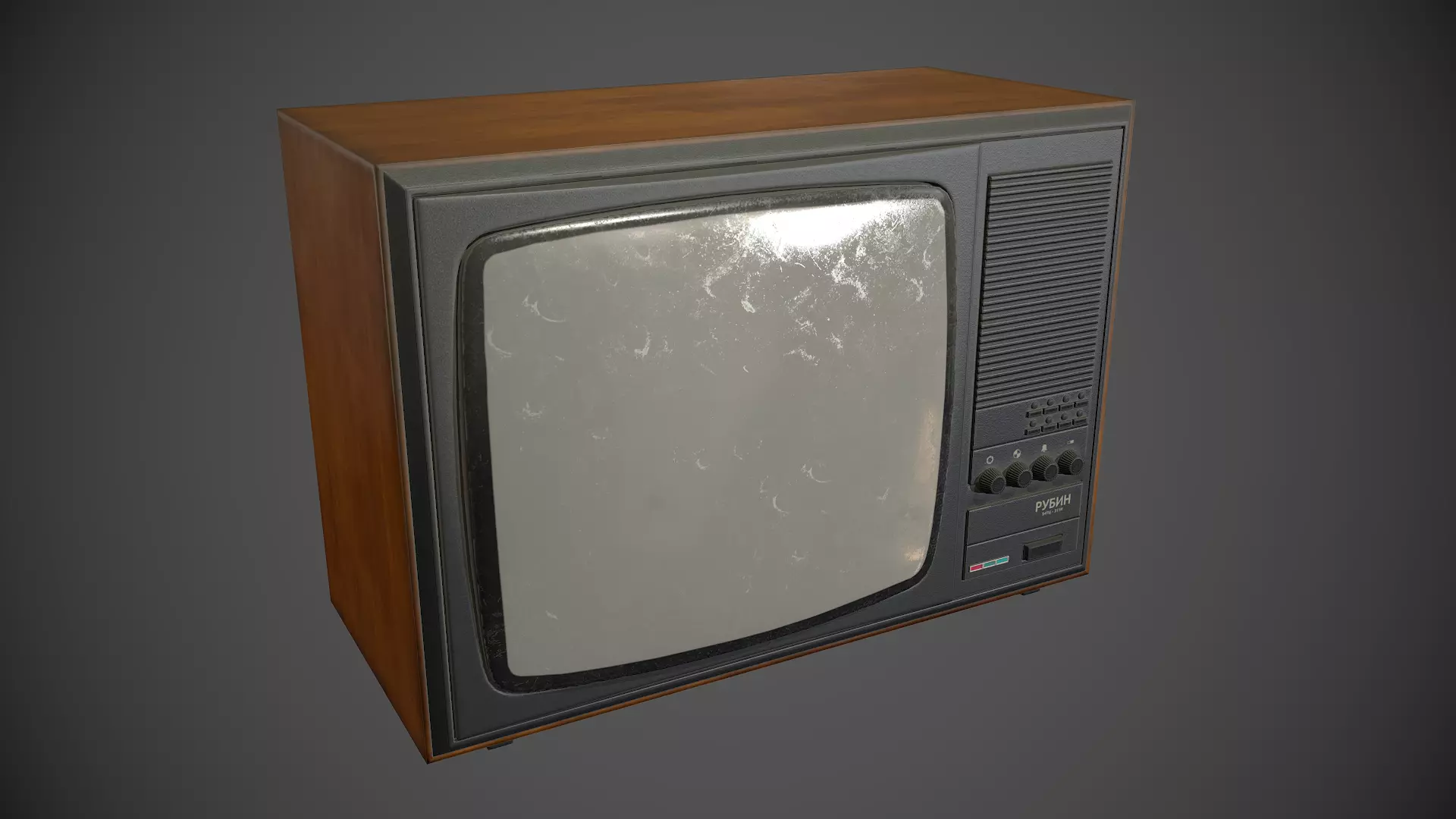 TV Old Retro Low-poly 3D model_0