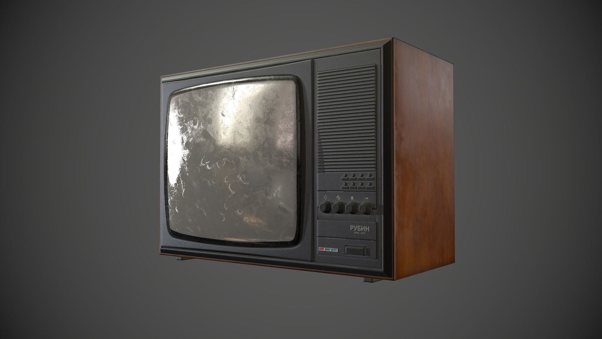 TV Old Retro Low-poly 3D model_5