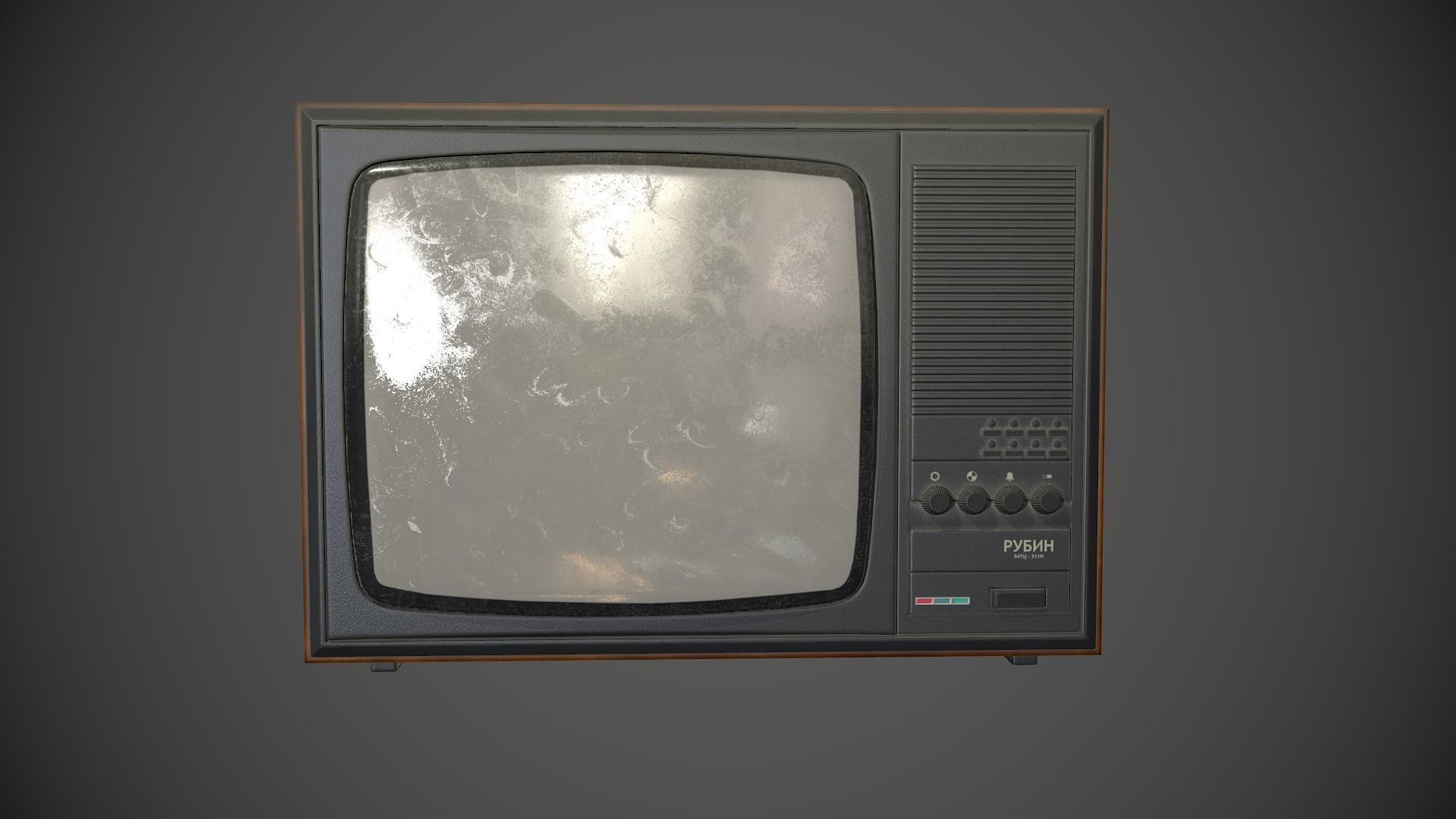 TV Old Retro Low-poly 3D model_2