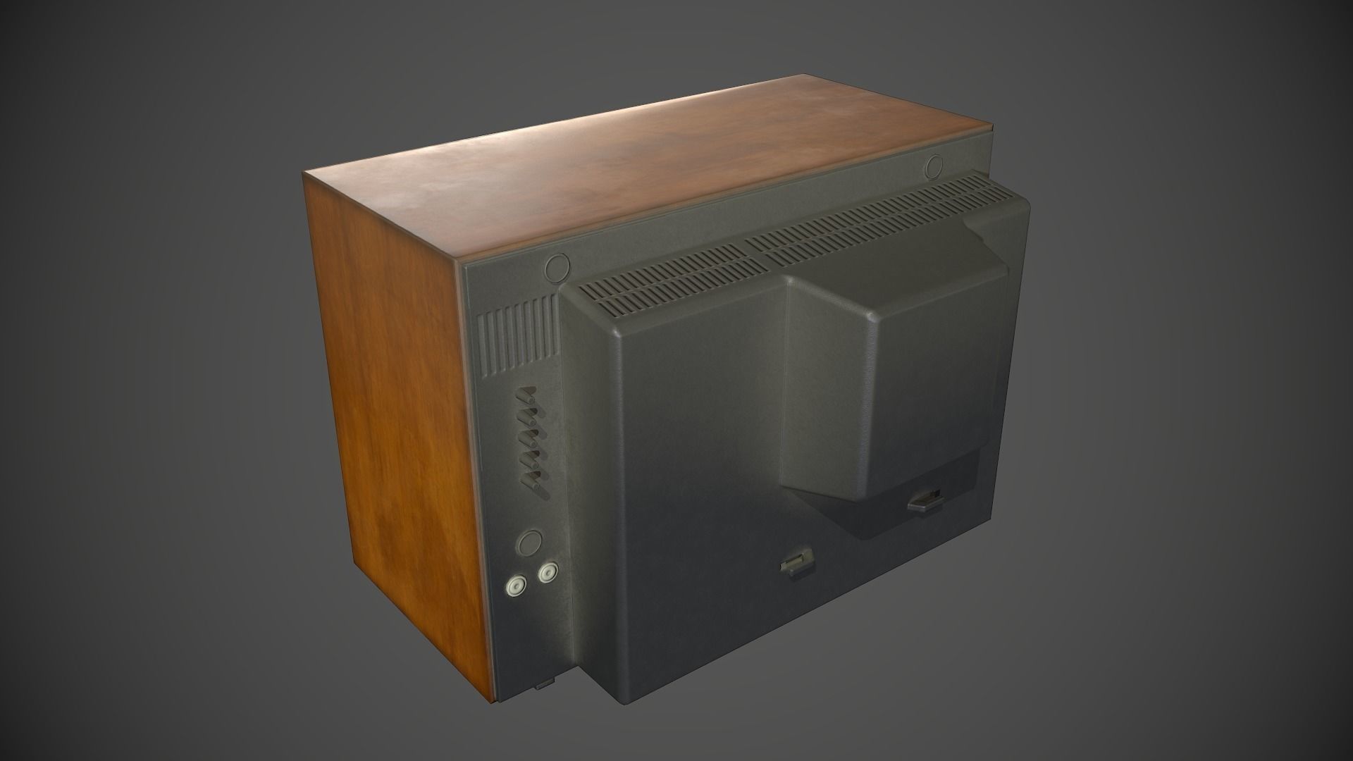 TV Old Retro Low-poly 3D model_4
