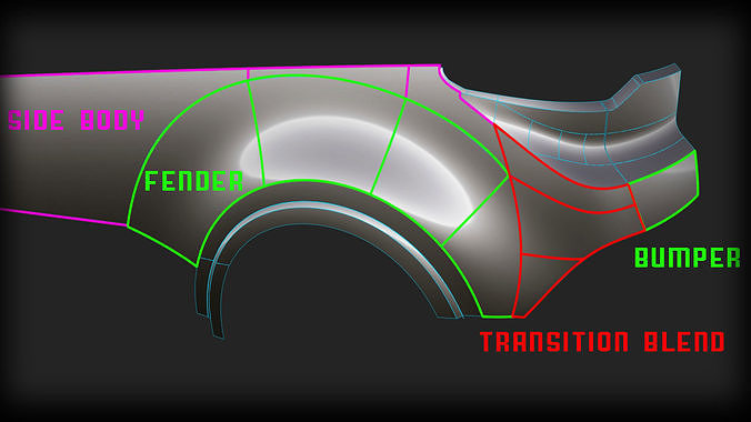Explanation 3D Automotive Modeling Alias Tutorial Rear Bumper 3D model