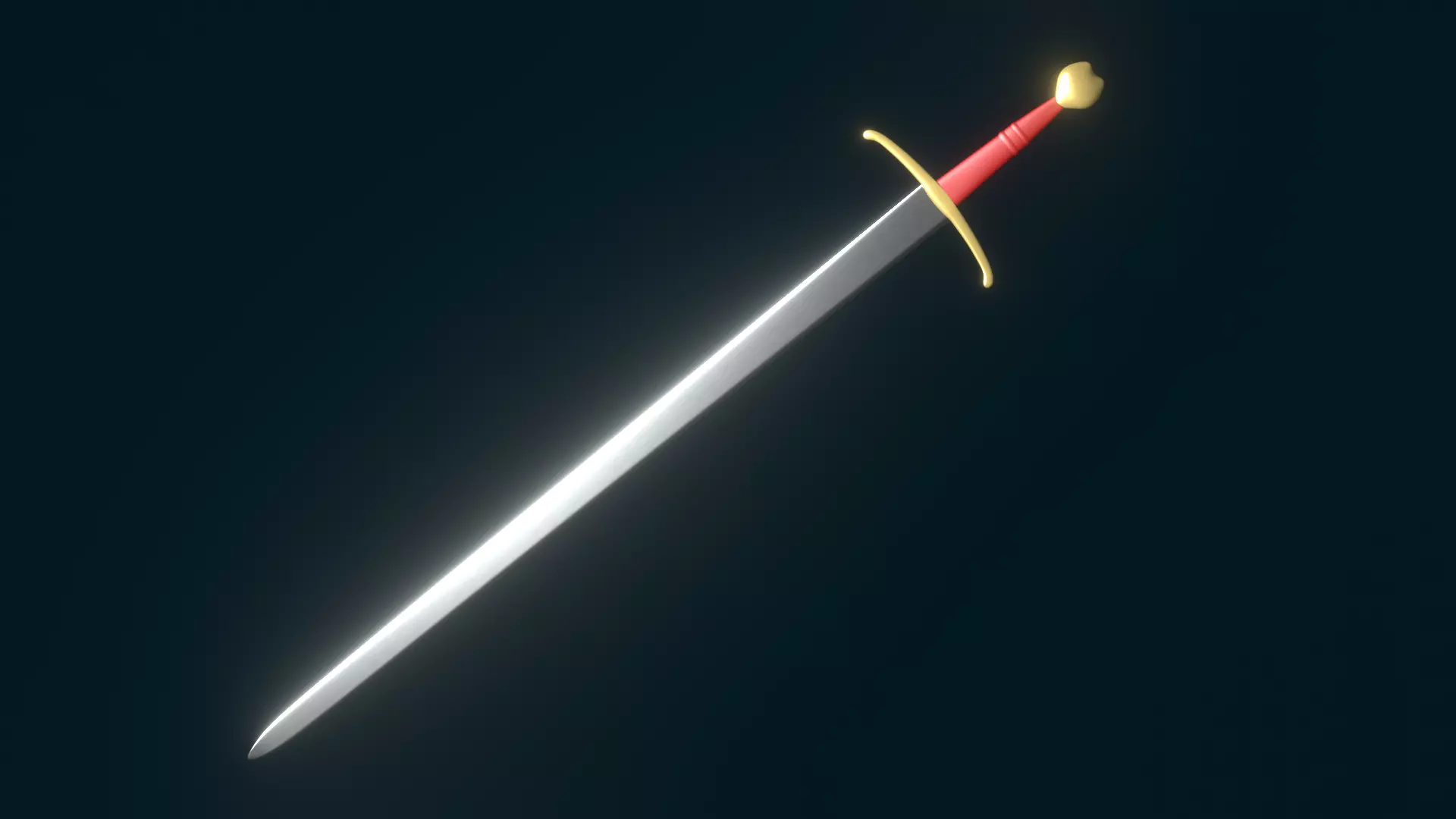 Valentina Bastard Sword Low-poly 3D model_0