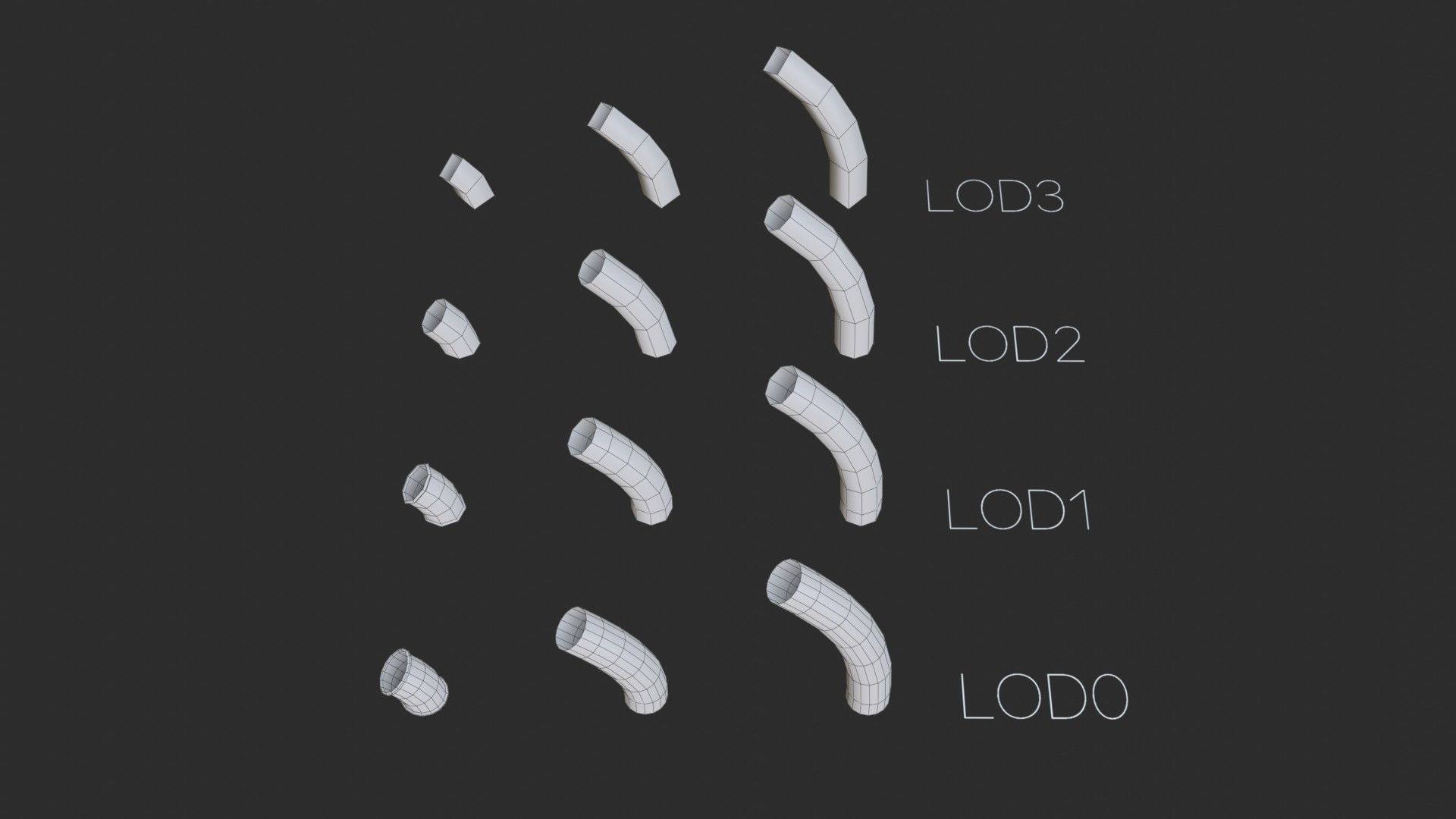 Modular Pipes - Sci-Fi Painted White Low-poly 3D model_27