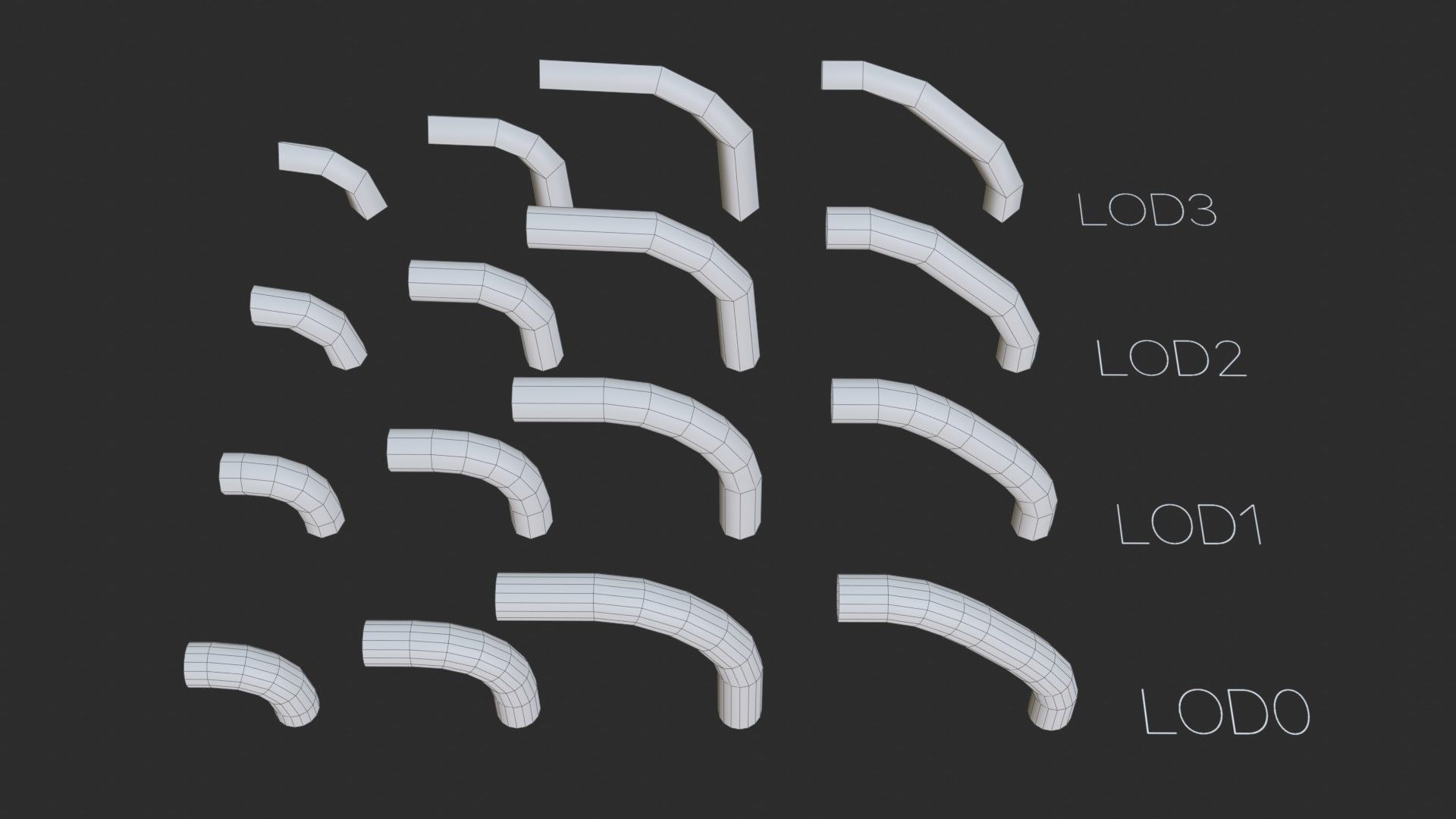 Modular Pipes - Sci-Fi Painted White Low-poly 3D model_26