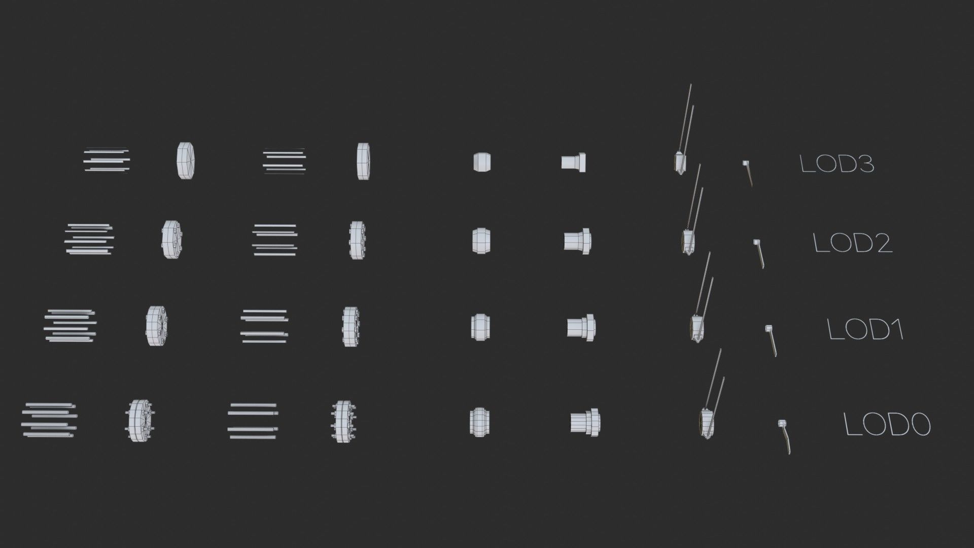 Modular Pipes - Sci-Fi Painted White Low-poly 3D model_29