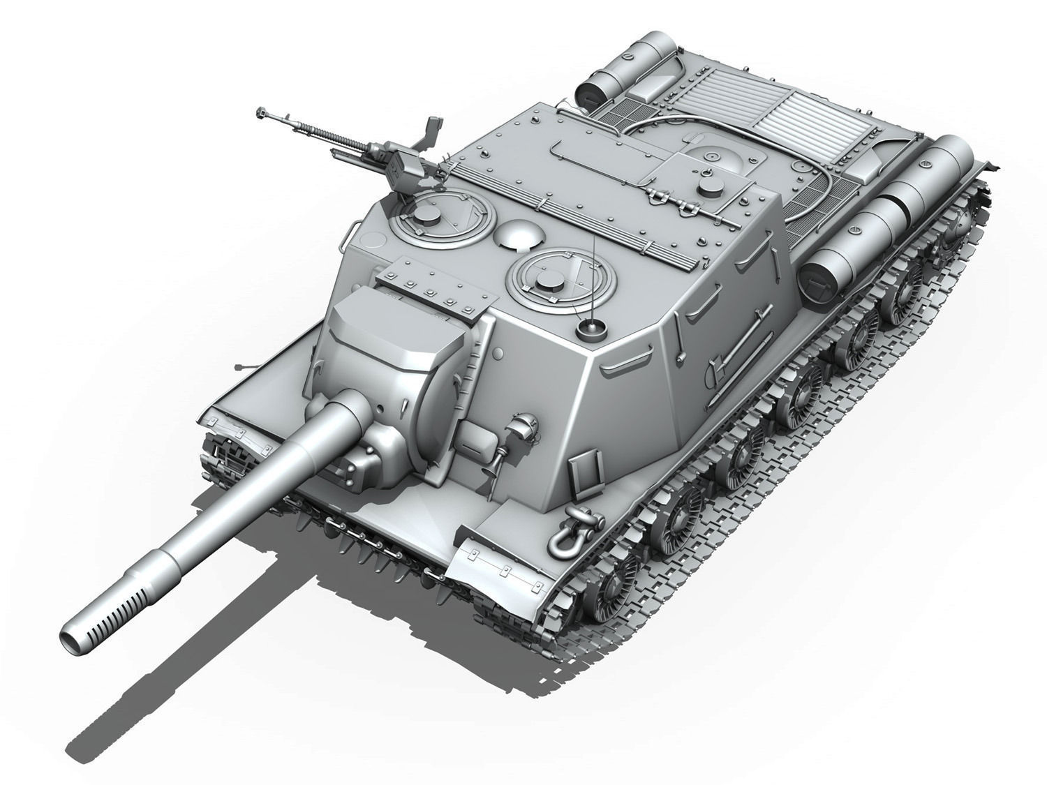ISU-152  - Soviet heavy self-propelled gun  3D model_2