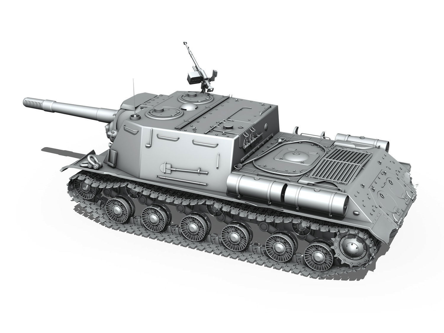 ISU-152  - Soviet heavy self-propelled gun  3D model_3