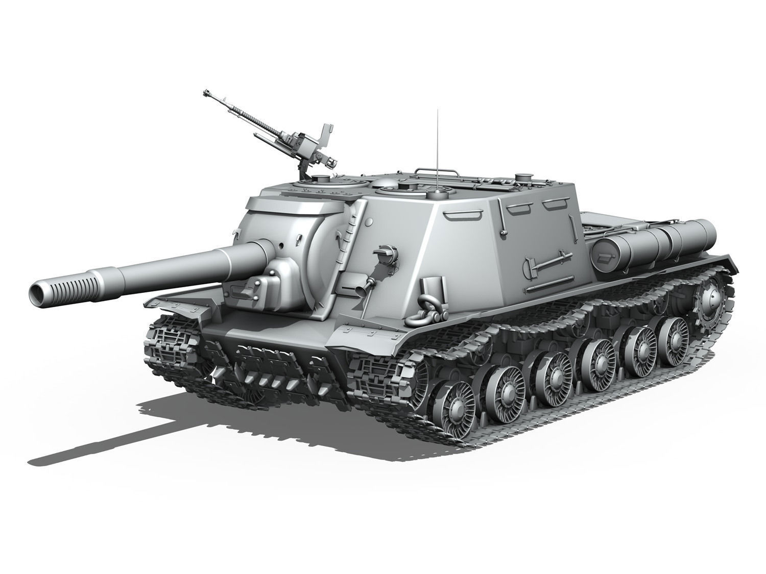 ISU-152  - Soviet heavy self-propelled gun  3D model_1