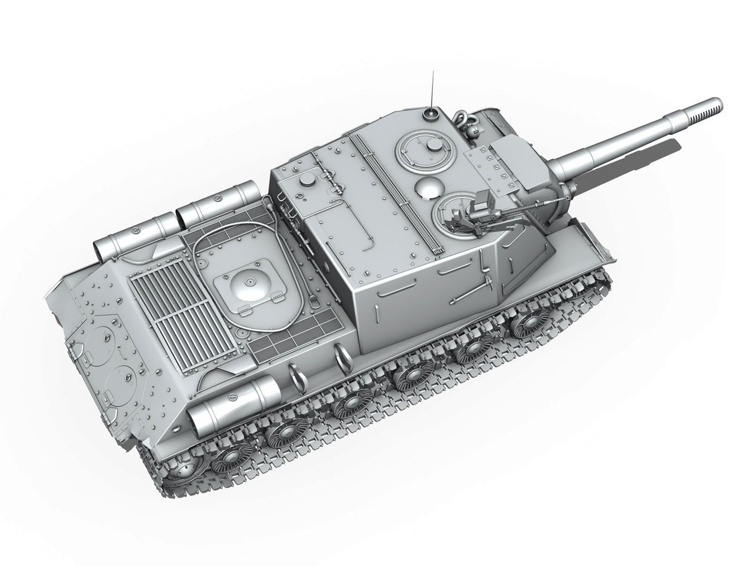 ISU-152  - Soviet heavy self-propelled gun  3D model_5