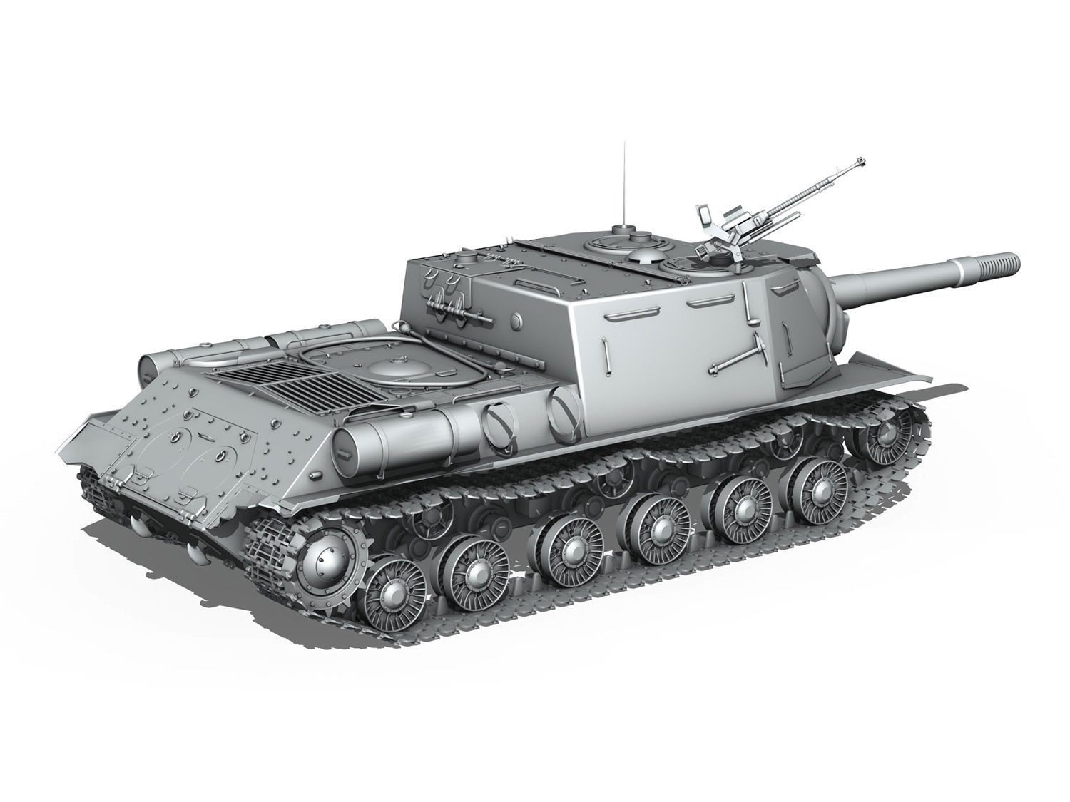 ISU-152  - Soviet heavy self-propelled gun  3D model_6