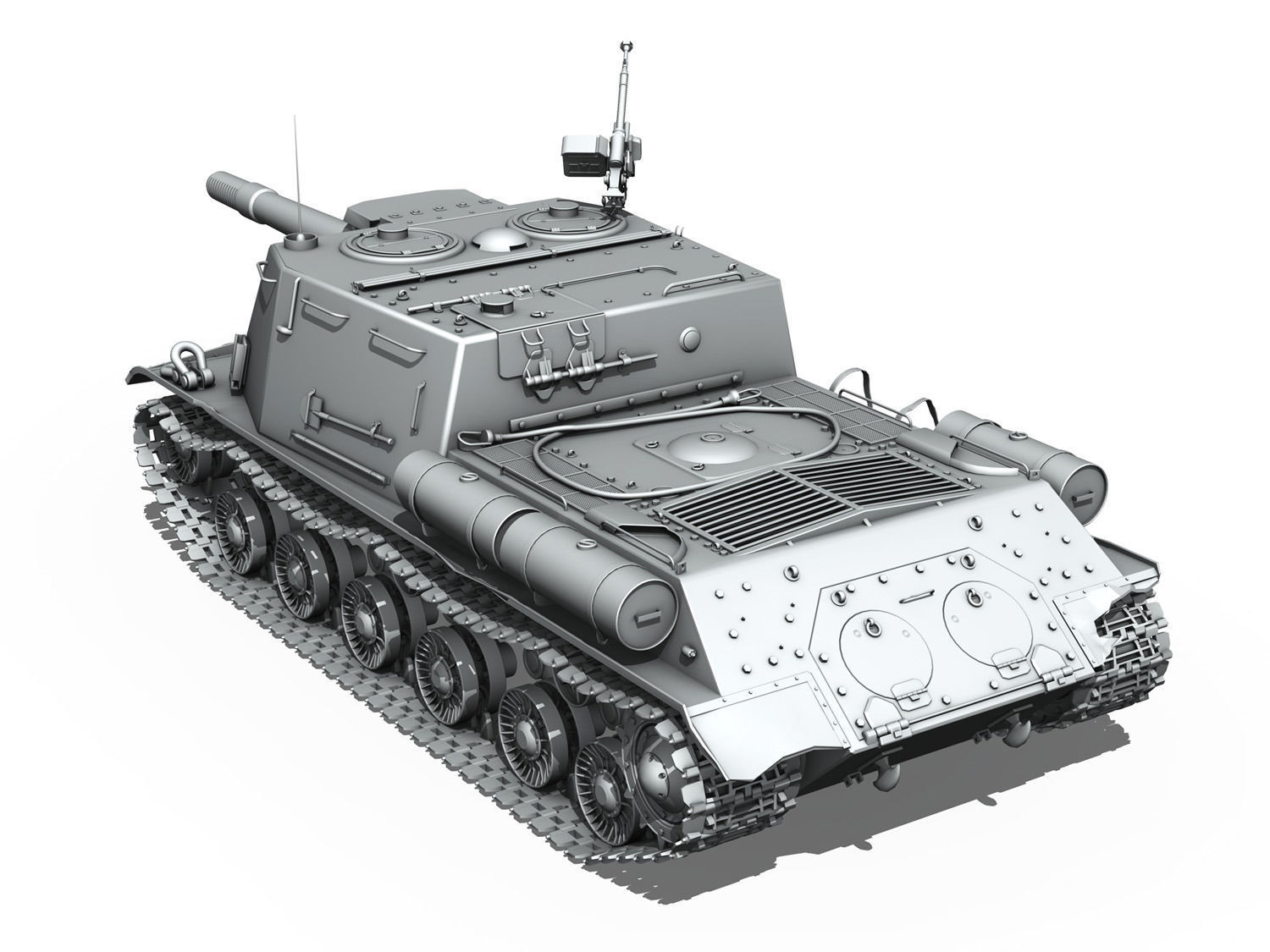ISU-152  - Soviet heavy self-propelled gun  3D model_4