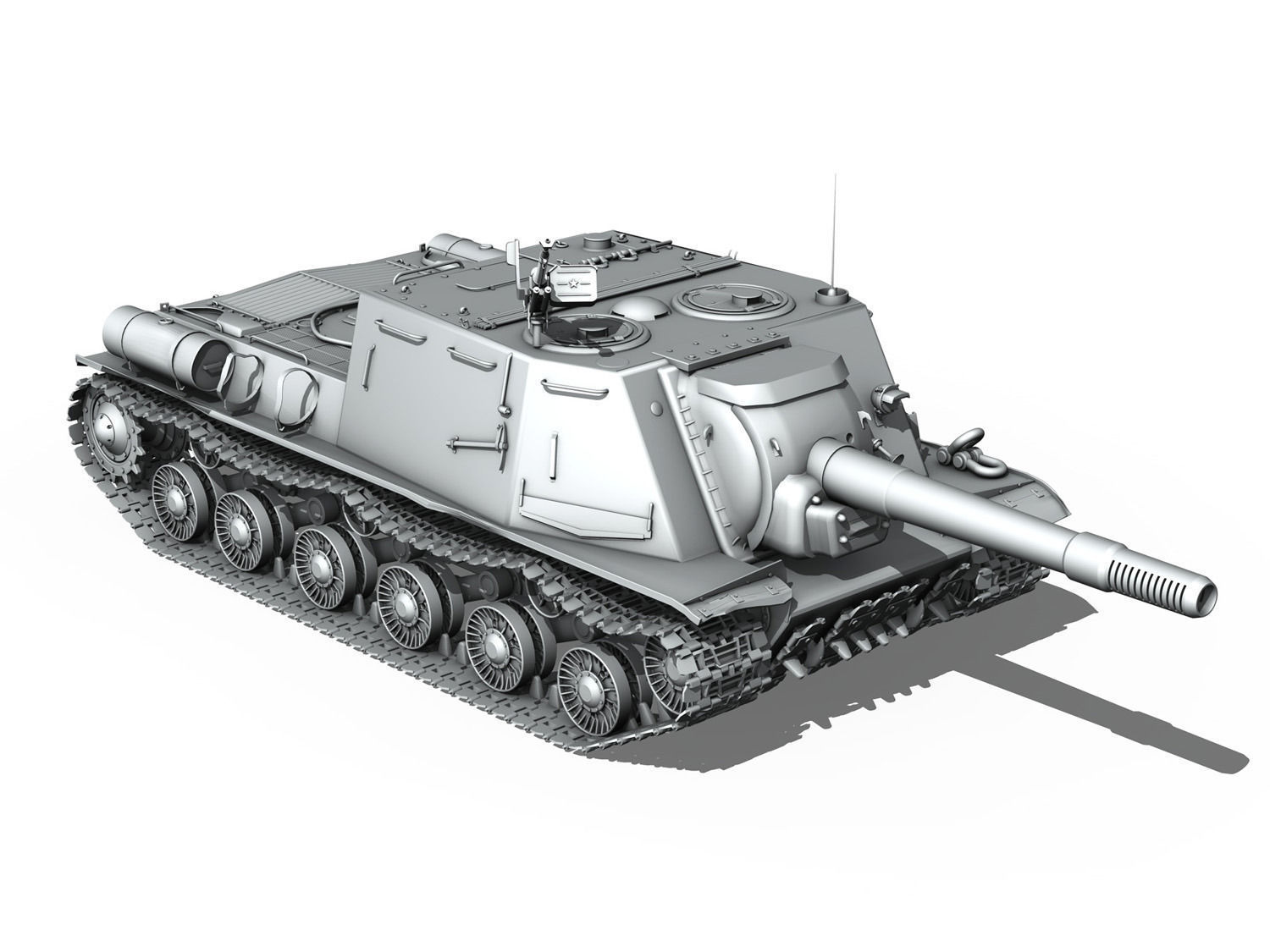 ISU-152  - Soviet heavy self-propelled gun  3D model_7