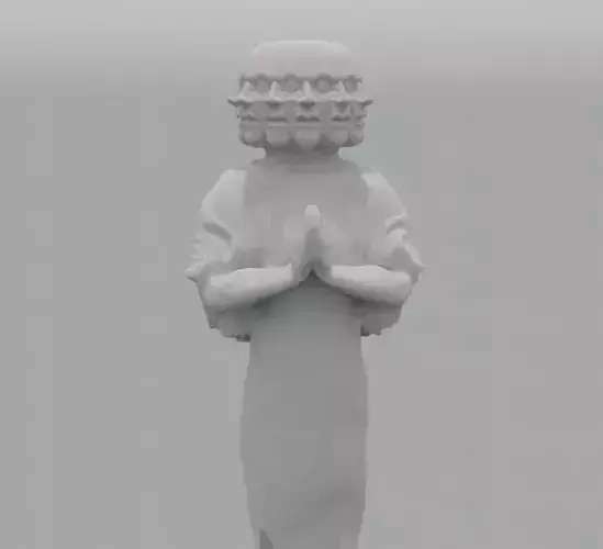 Many Face Monk Prayer Statue 3D print model